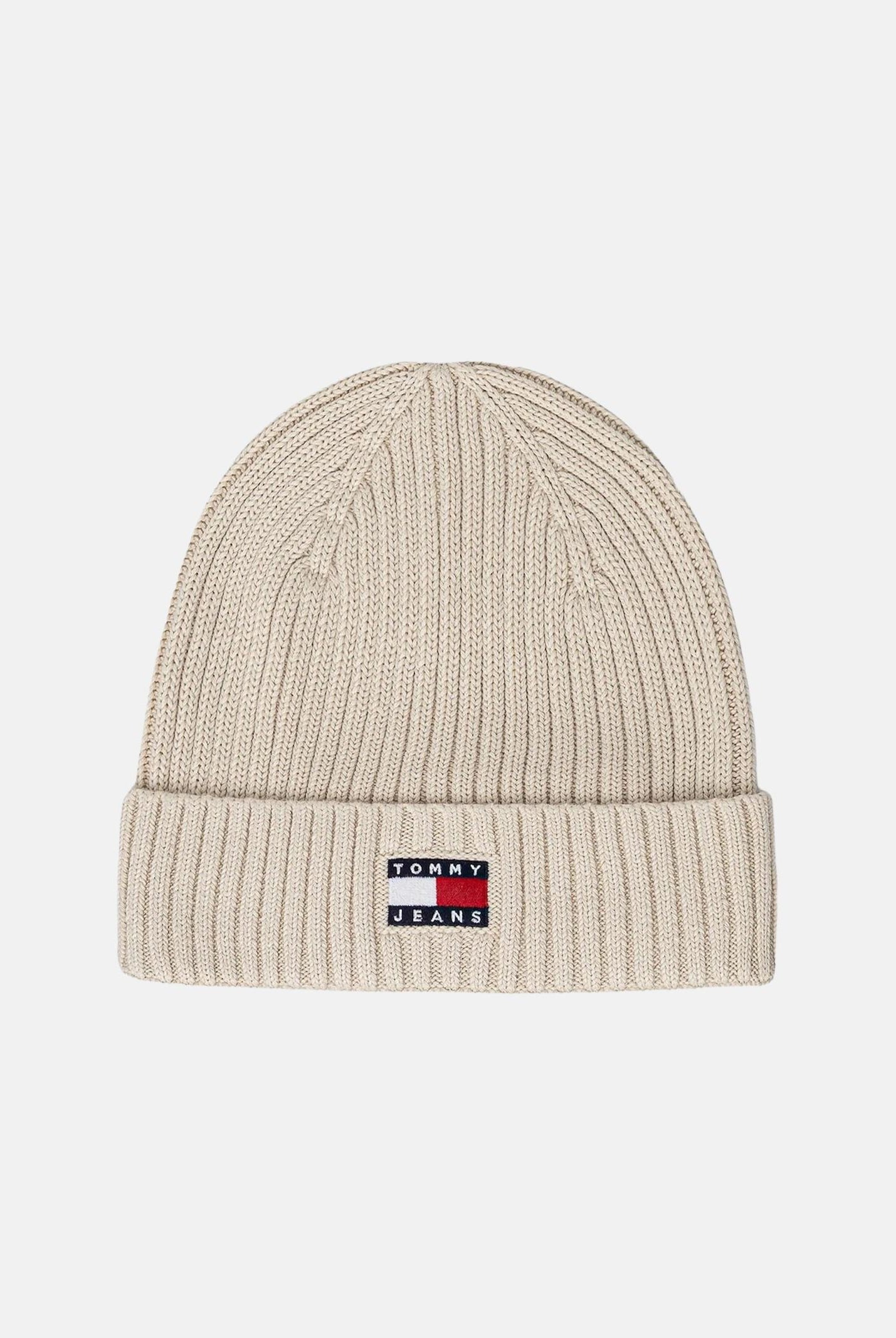 TOMMY JEANS Berretto beige da donna con logo AW0AW17899 ACG TOMMY JEANS