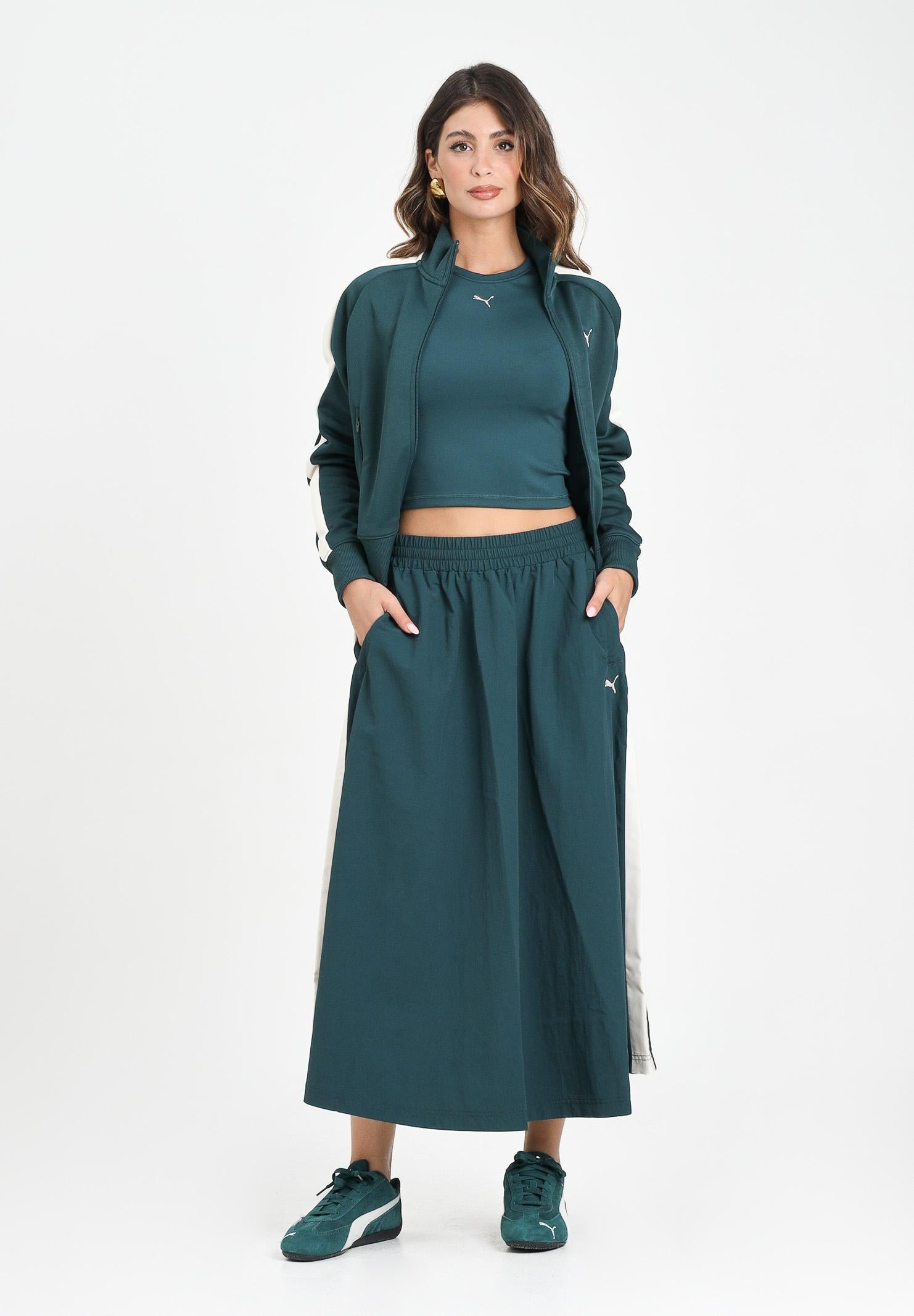 PUMA Gonna midi T7 verde da donna 633438 75 PUMA