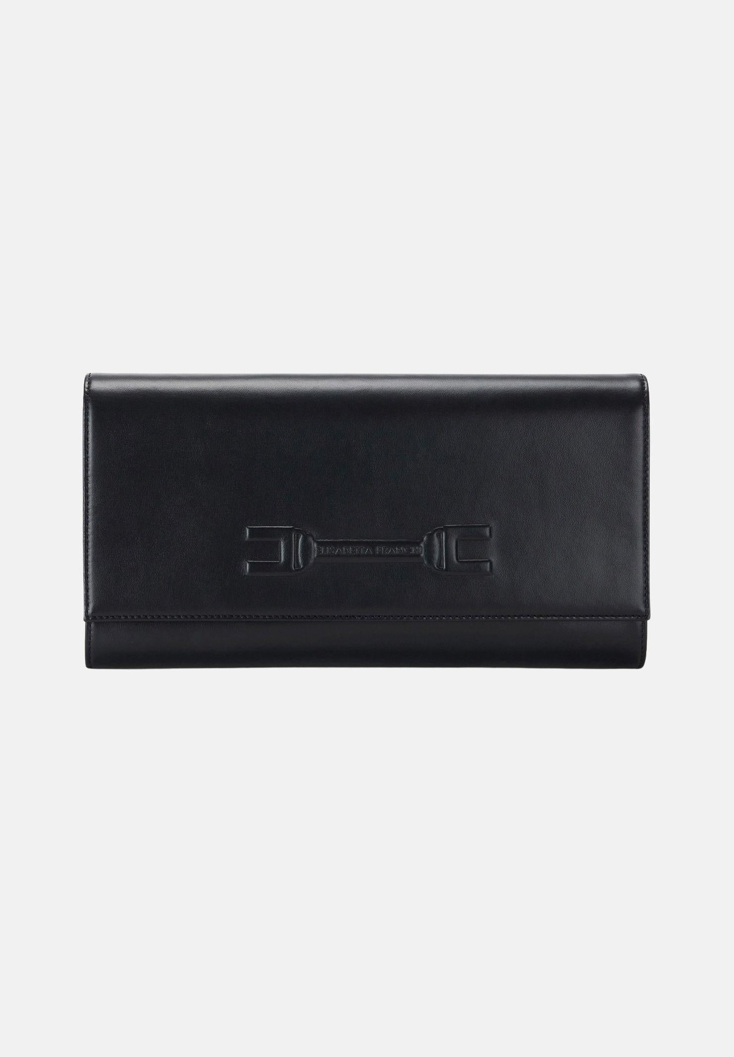 ELISABETTA FRANCHI Pochette nera da donna realizzata in vera pelle BS99A61E2 110 ELISABETTA FRANCHI