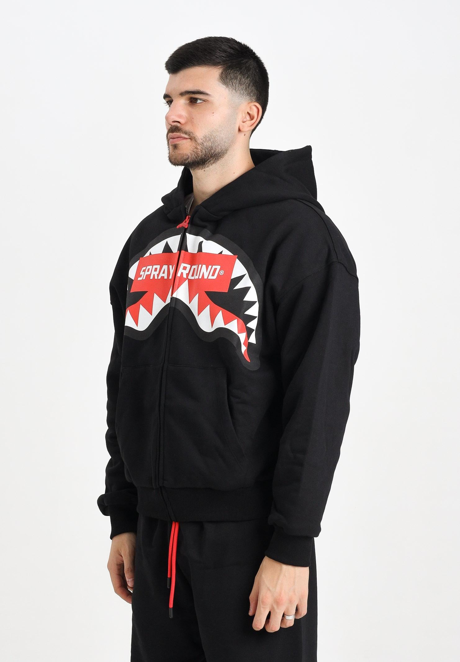 SPRAYGROUND Felpa con zip Smash Logo Perfect nera da uomo SP785GBLK . SPRAYGROUND