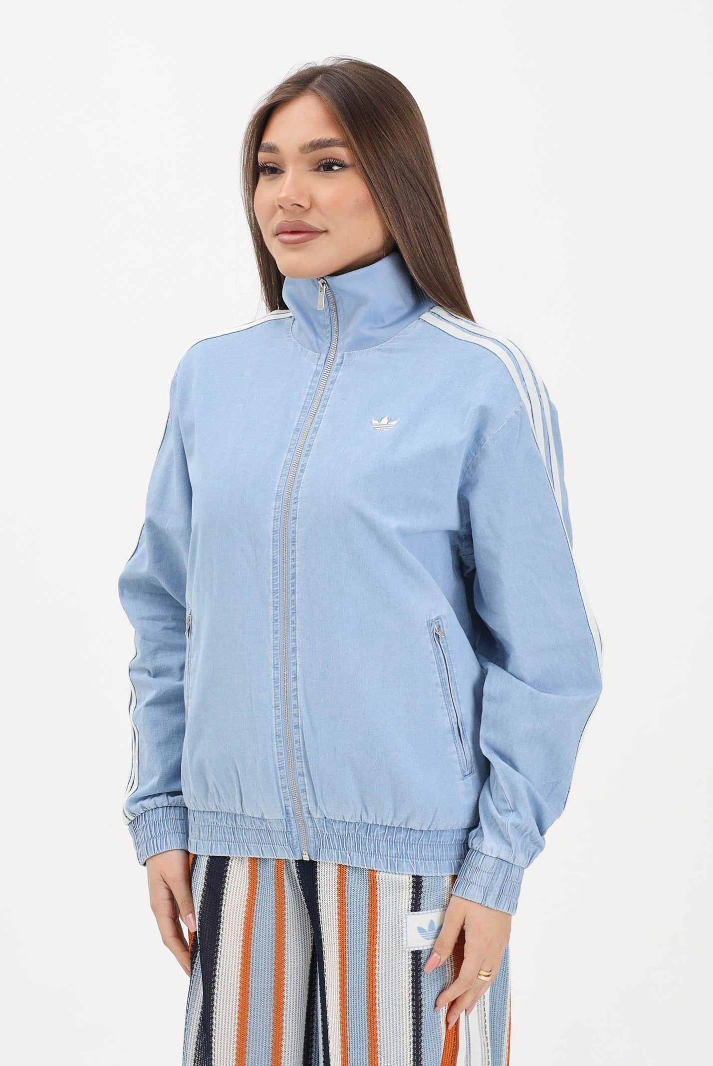 ADIDAS ORIGINALS Giacca SUMMER GLOW LIGHT DENIM FIREBIRD in denim chiaro da donna KW8757 . ADIDAS ORIGINALS