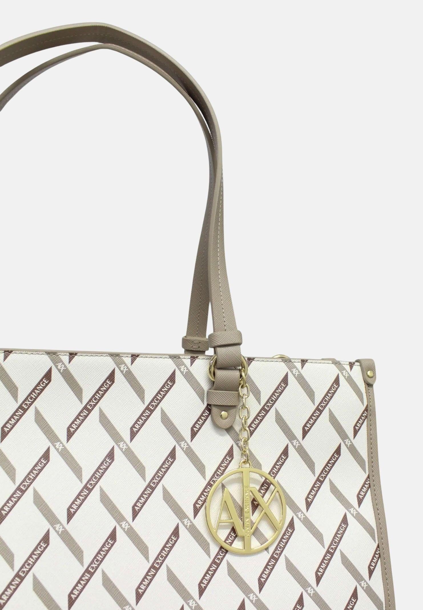 ARMANI EXCHANGE Shopper avorio da donna con logo all-over XW000927AF17155 M1245 ARMANI EXCHANGE