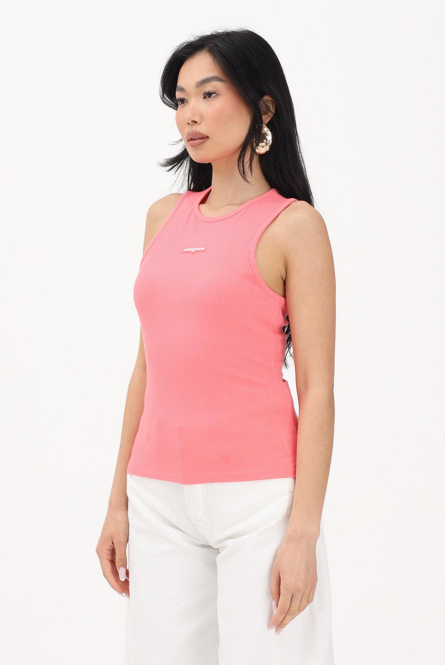 TOMMY JEANS Canotta rosa da donna con logo DW0DW22282 TIE TOMMY JEANS