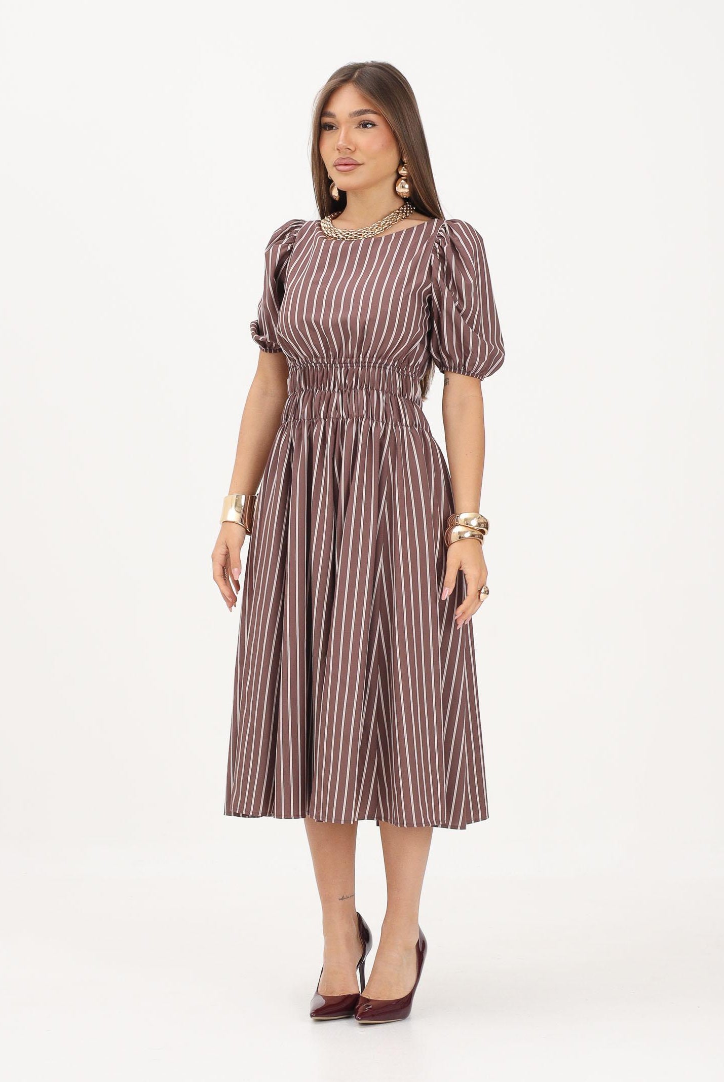 PINKO abito ETHEL in Multicolore Marrone-Rosa colore basico marrone da donna 106670A33Q LN1 PINKO