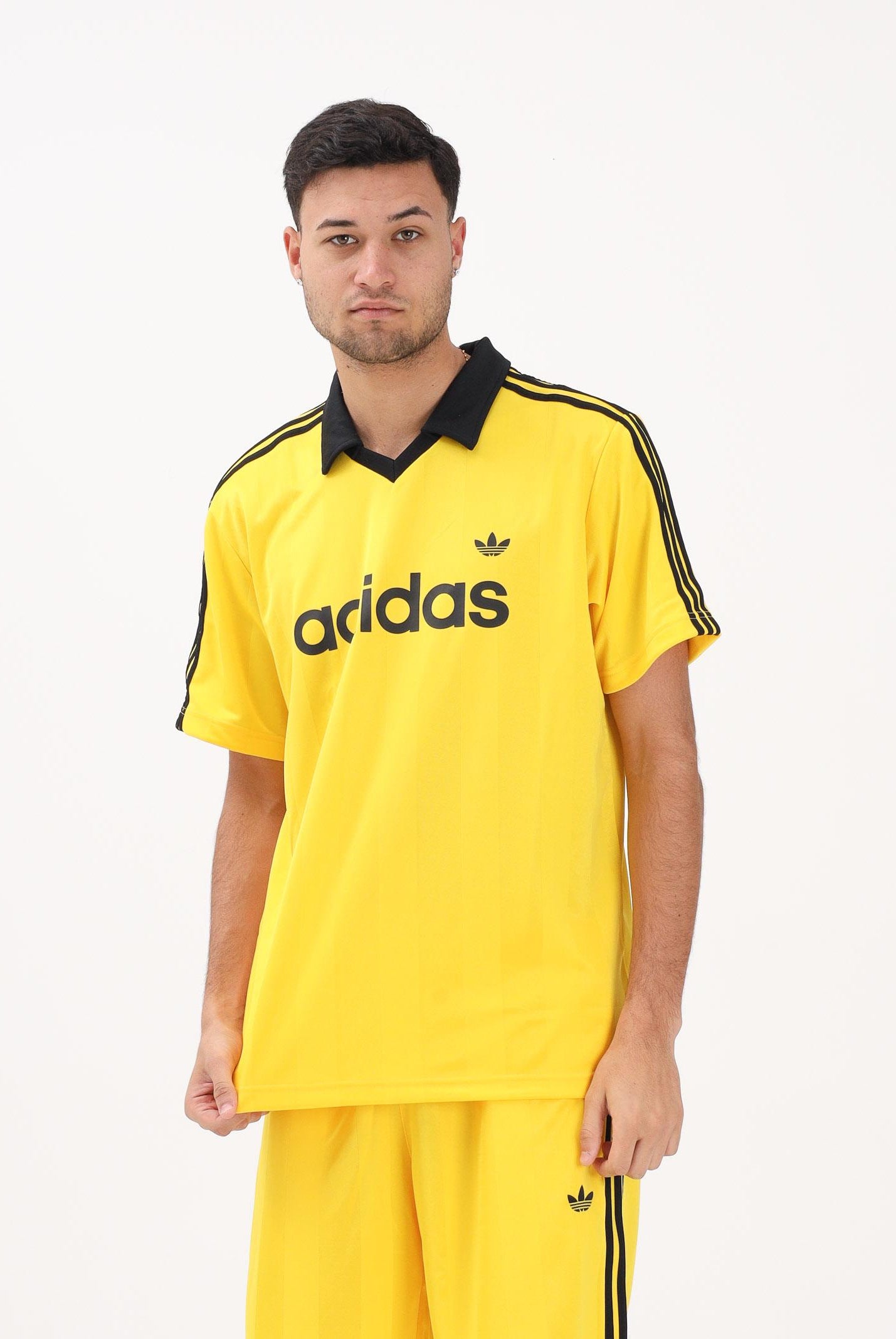 ADIDAS ORIGINALS Polo a manica corta Archive Collar Engineered Jersey gialla da uomo KE3581 . ADIDAS ORIGINALS