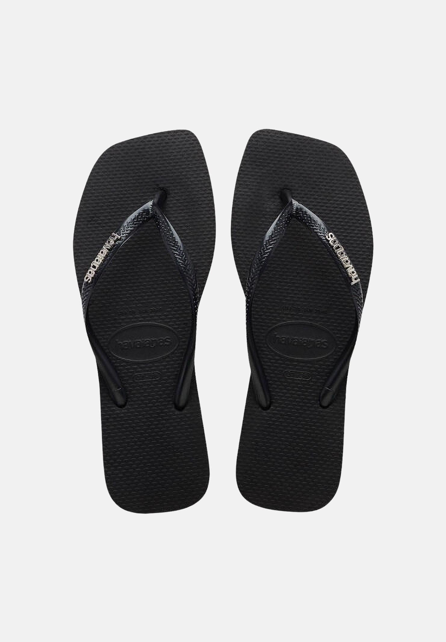 HAVAIANAS Infradito Square Logo Metallic neri da donna 4148257 2976 HAVAIANAS