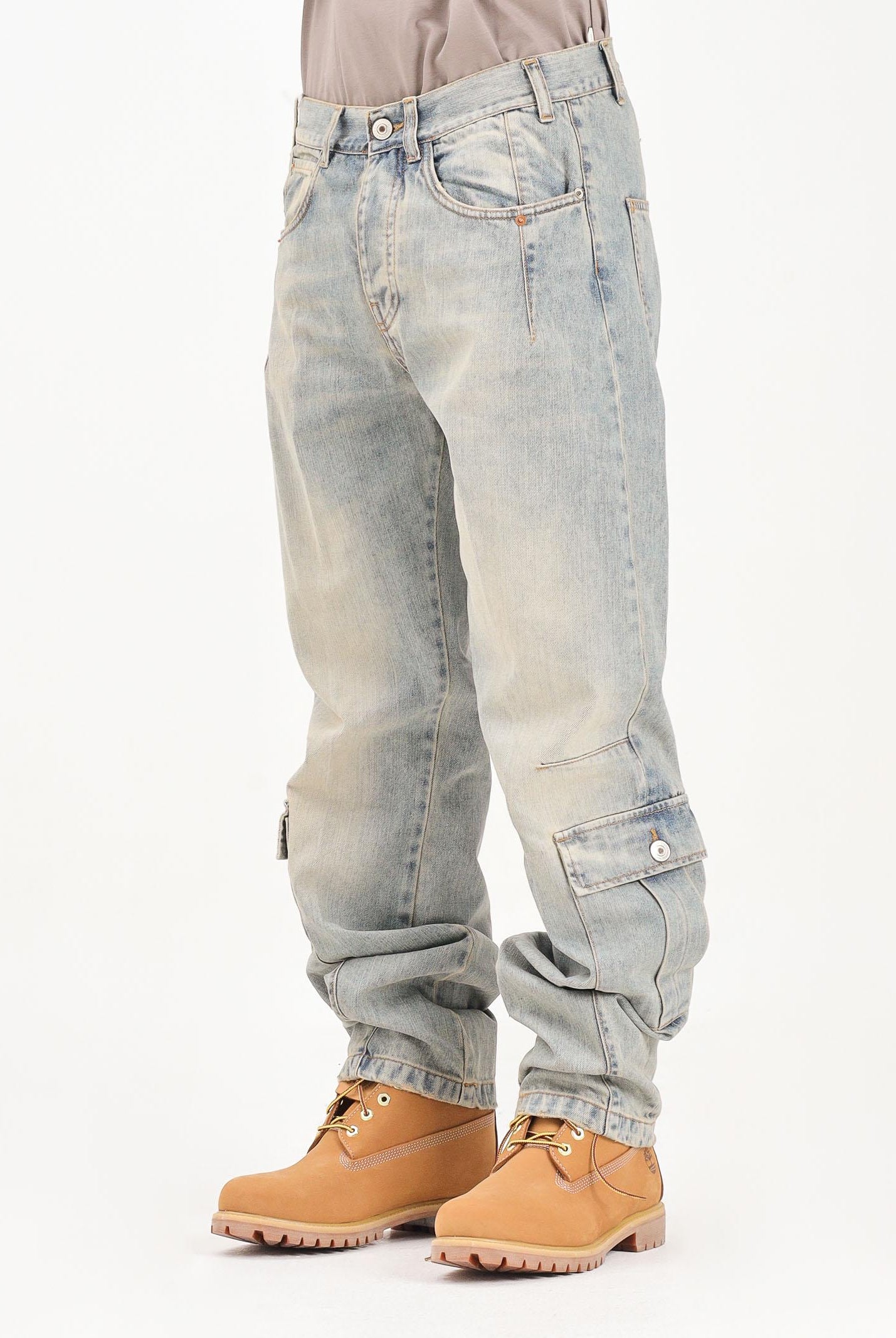 YES LONDON Jeans cargo in denim chiaro da uomo XJ3225 CA YES LONDON