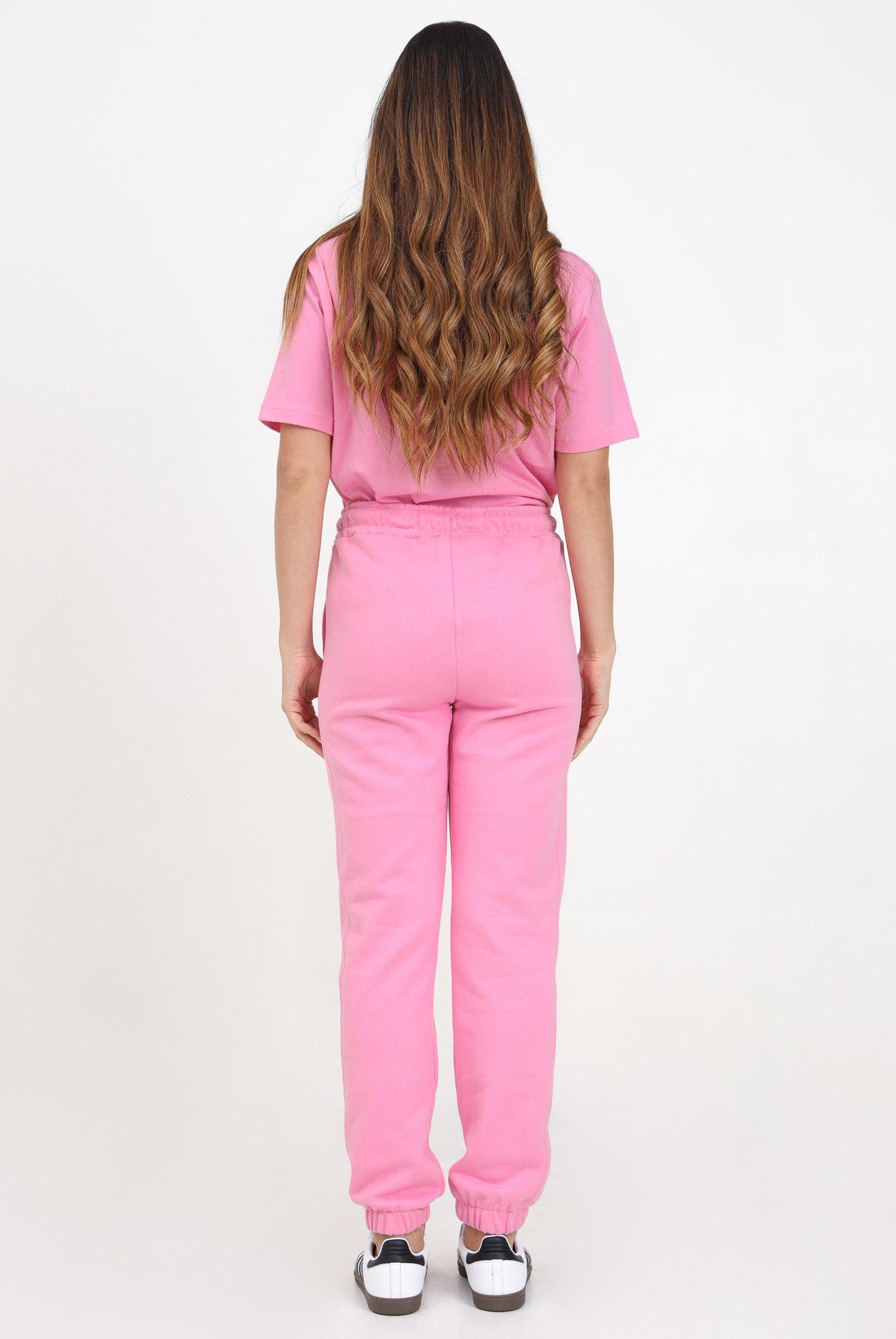 Pantalone sportivo rosa per donna e bambina rifinito da stampa logo F4MSJUFP063 042 MSGM