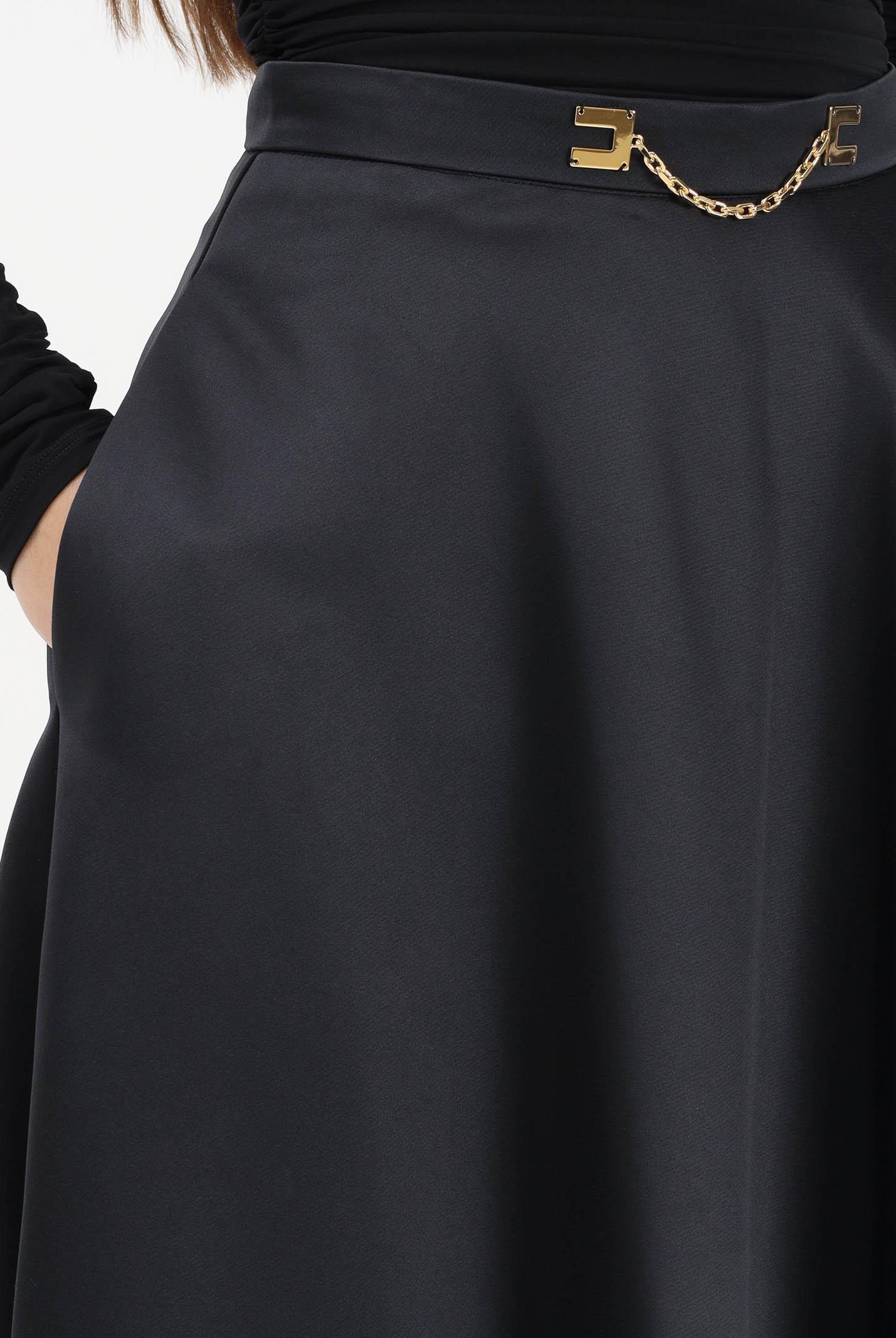 ELISABETTA FRANCHI Gonna midi nera da donna GO15661E2 110 ELISABETTA FRANCHI