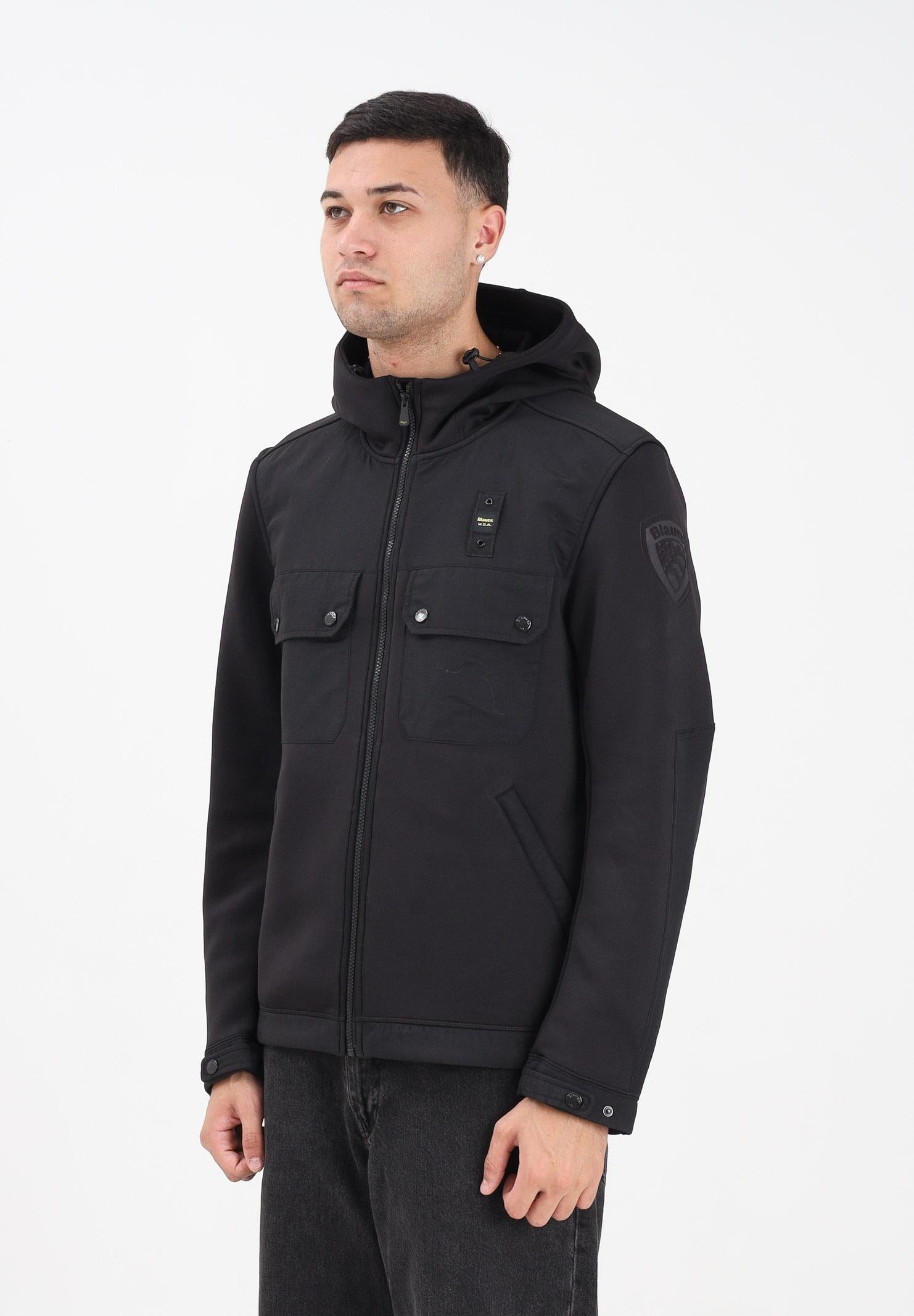 BLAUER Felpa con zip SCUBA MULTITASCHE RODMAN nera da uomo 25WBLUF02252-004745 999 BLAUER