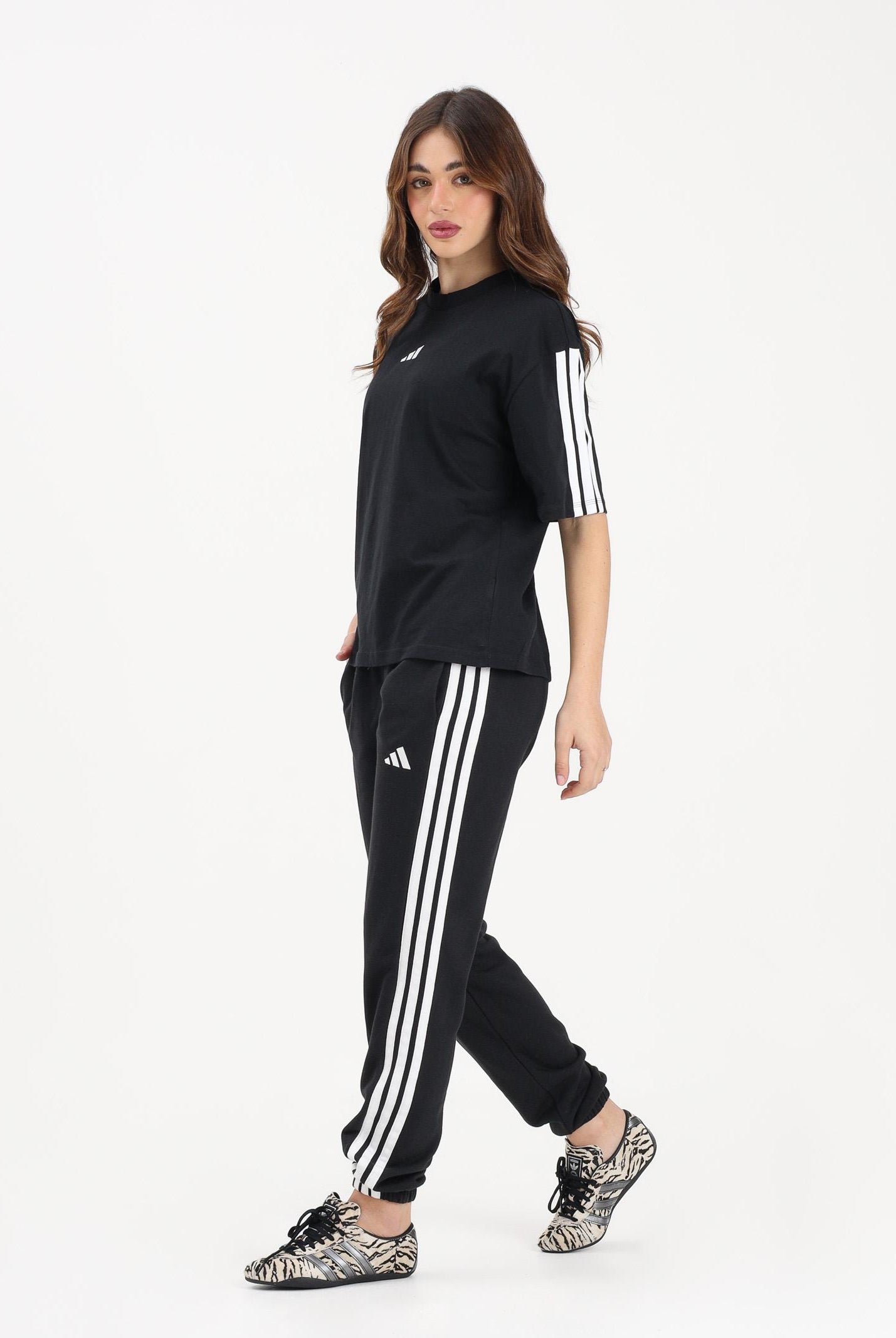 ADIDAS PERFORMANCE Pantalone sportivo Essentials 3-Stripes French Terry Cuffed nero da donna JD5302 . ADIDAS PERFORMANCE