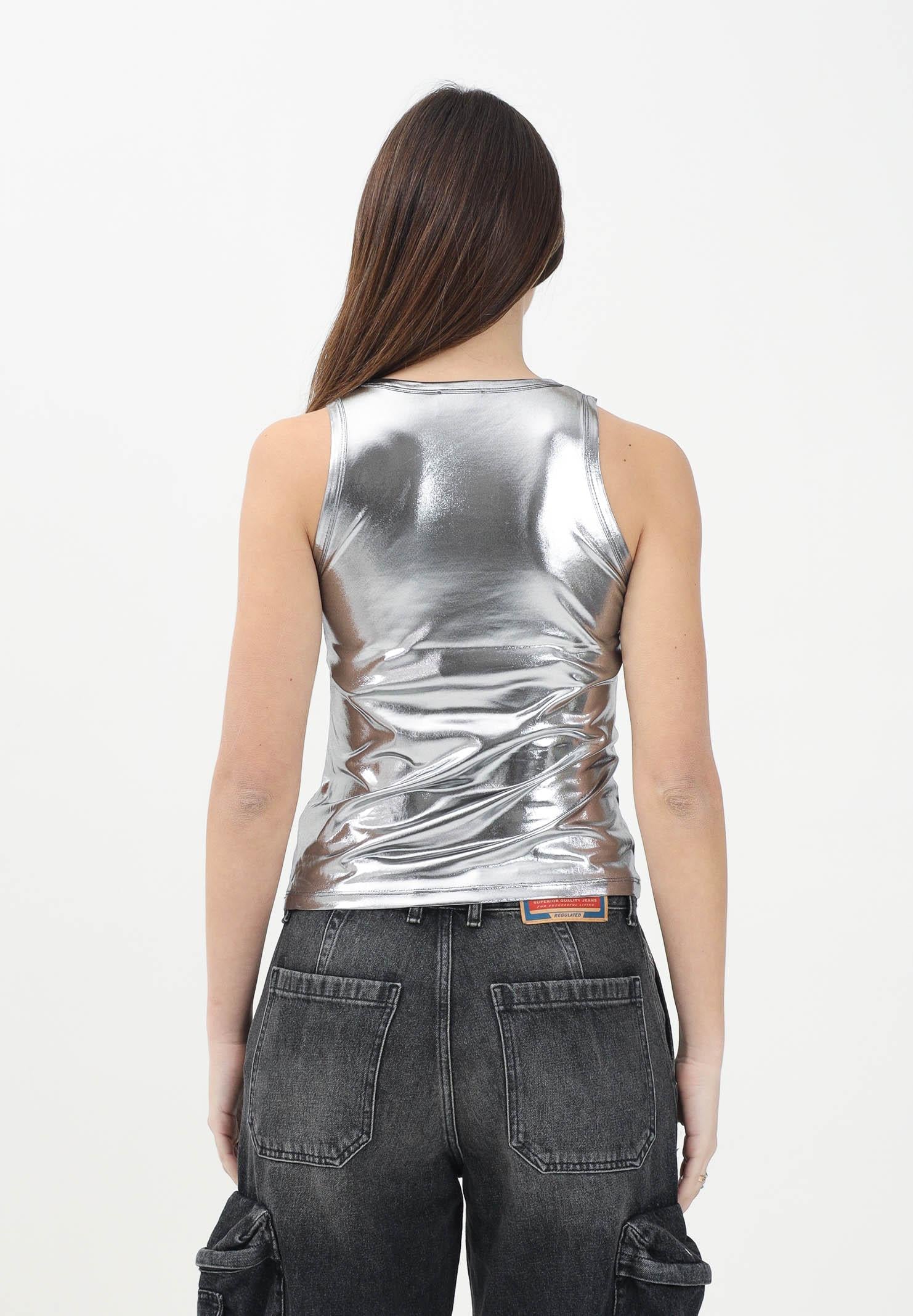 DIESEL Canotta Tlynys argento per donna, ragazze e bambine con logo Oval D J021780THAG K981C DIESEL