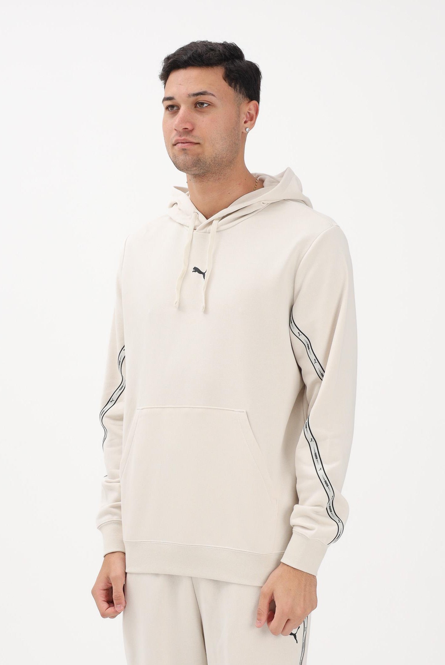 PUMA Felpa con cappuccio Essentials Tape panna da uomo 691694 87 PUMA