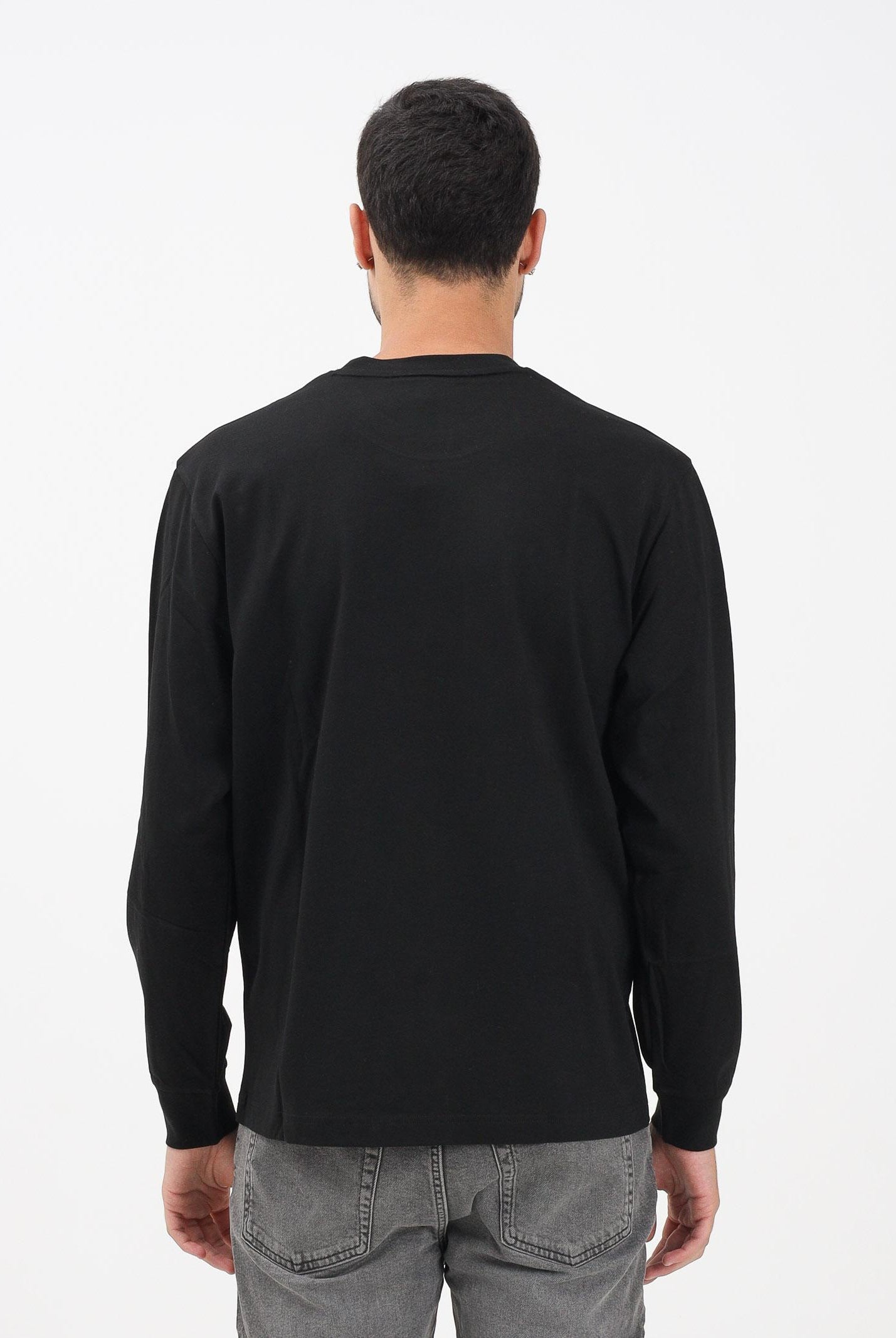 LACOSTE T-shirt a manica lunga nera da uomo con logo TH7307 031 LACOSTE