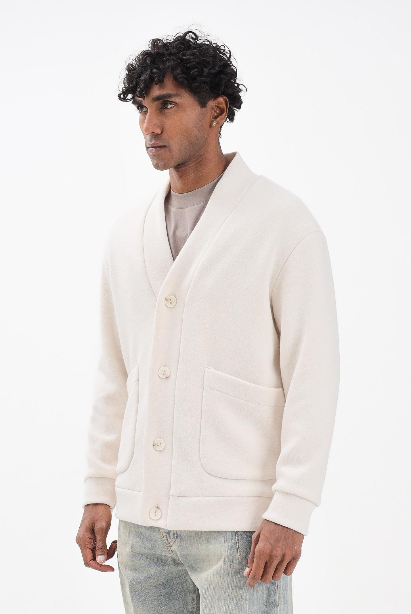 YES LONDON Cardigan panna da uomo XMF3969 LA YES LONDON