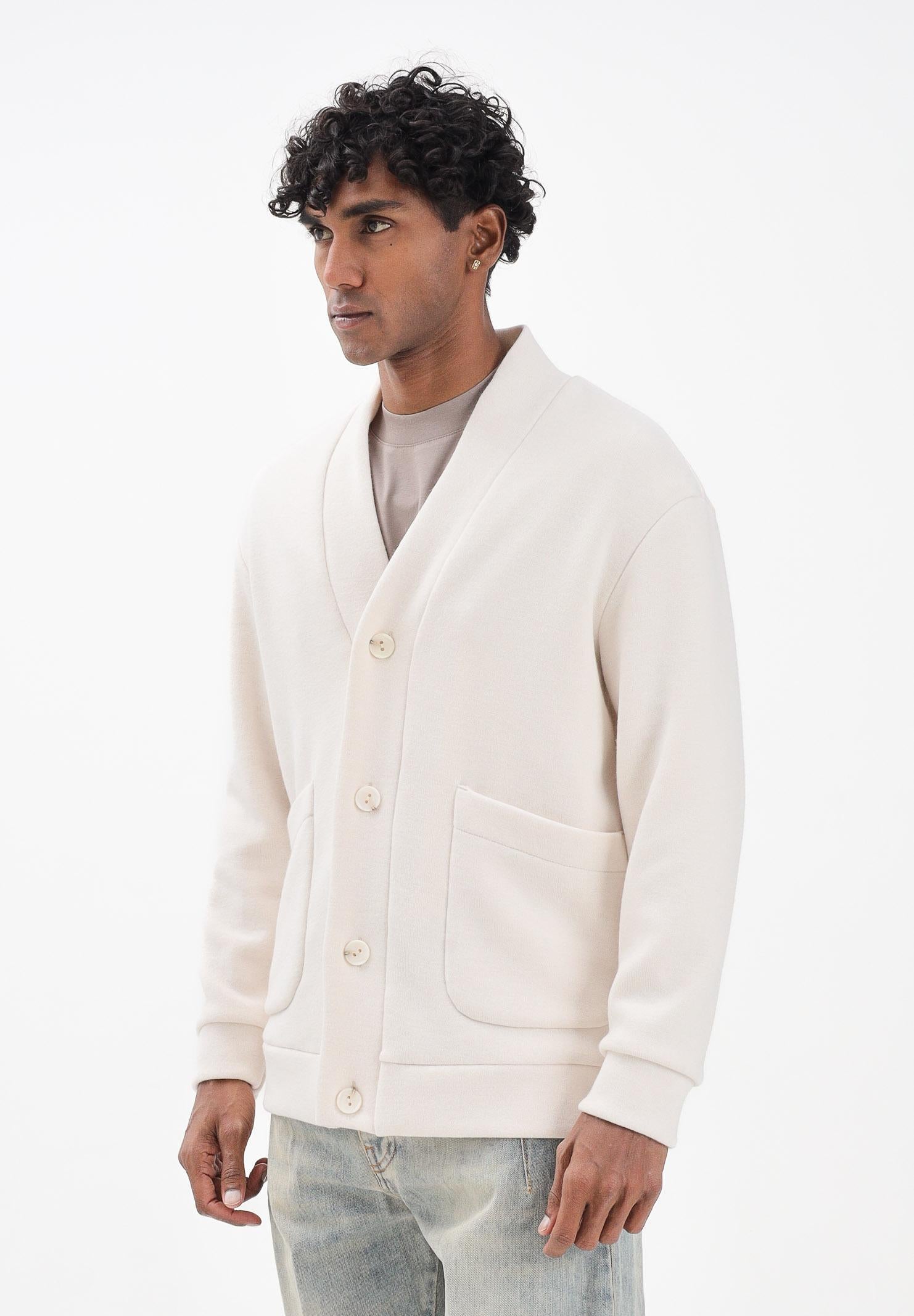 YES LONDON Cardigan panna da uomo XMF3969 LA YES LONDON