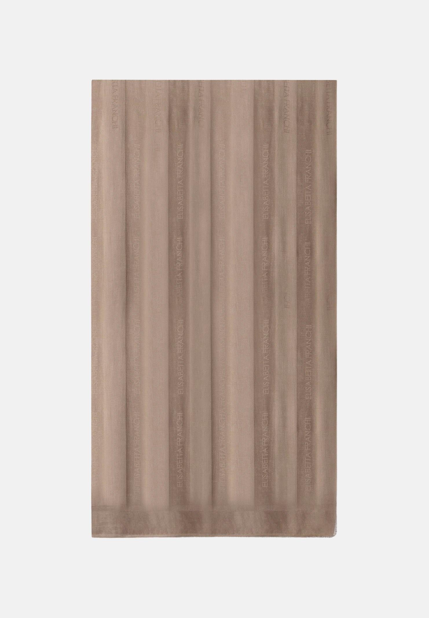 ELISABETTA FRANCHI Pashmina argilla da donna con logo SC14F61E2 229 ELISABETTA FRANCHI