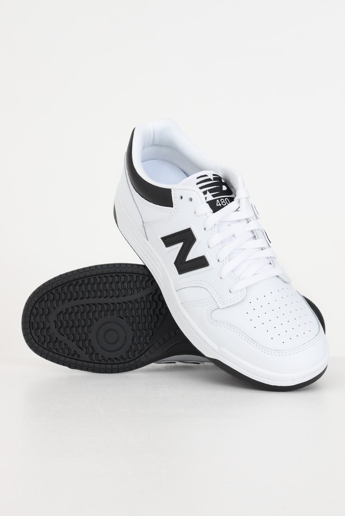 NEW BALANCE Sneakers 480 bianche e nere da uomo BB480LBK WHITE-BLACK NEW BALANCE