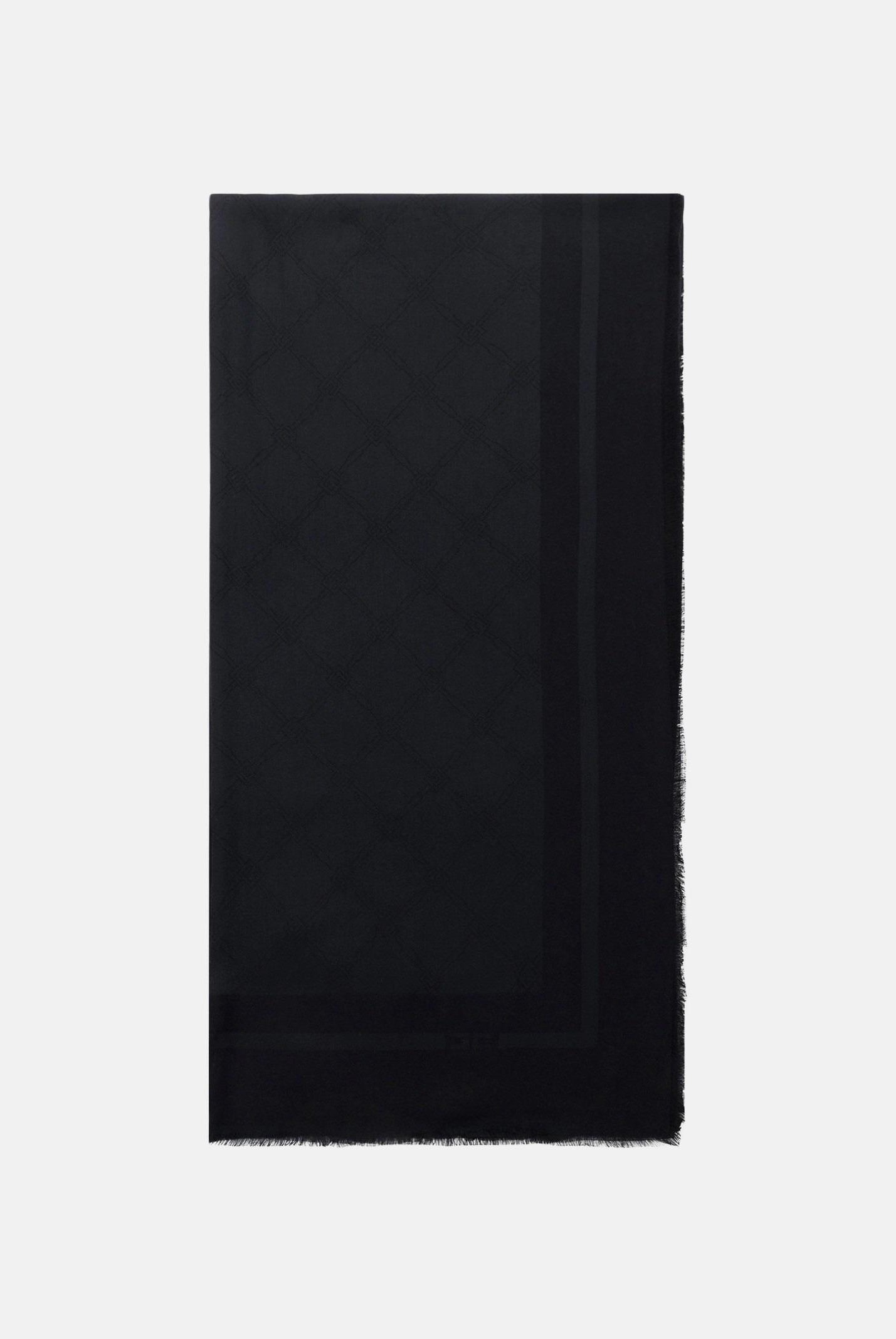 ELISABETTA FRANCHI Pashmina nera da donna con lavorazione jacquard a rombi SC03F51E2 110 ELISABETTA FRANCHI