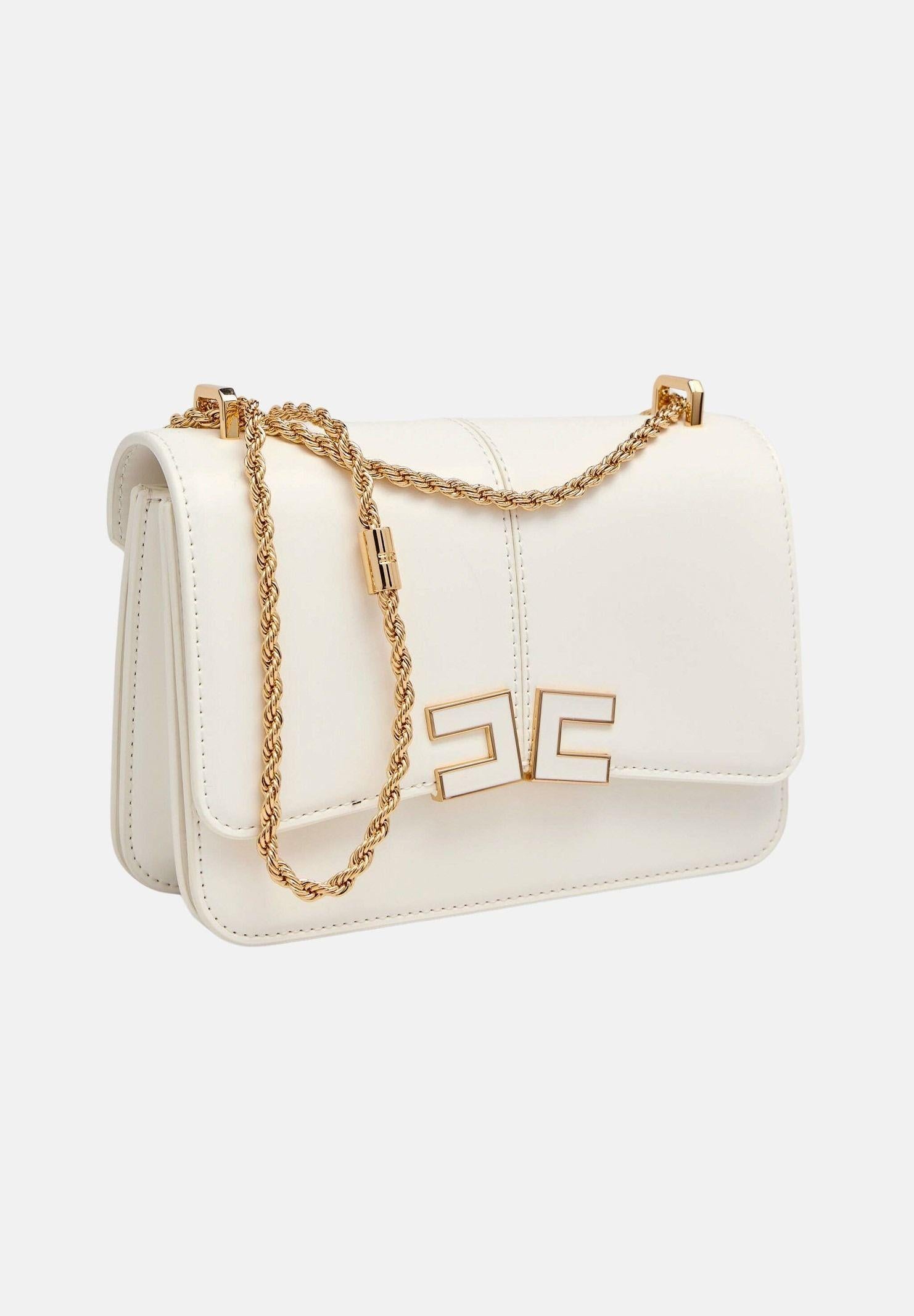 ELISABETTA FRANCHI Borsa a tracolla avorio da donna con logo BS91A61E2 360 ELISABETTA FRANCHI
