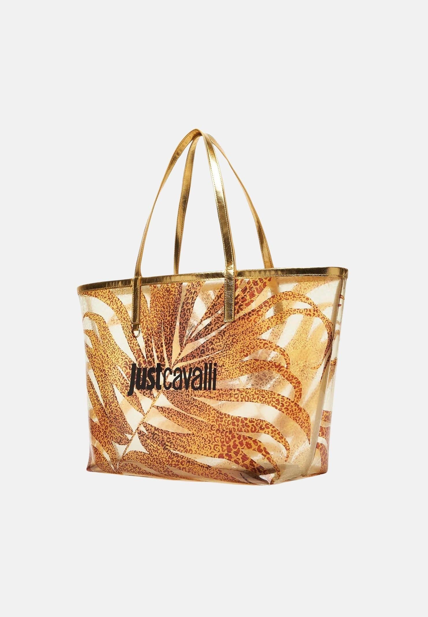 JUST CAVALLI Borsa mare oro da donna con stampa tropicale 80RA4BS2ZSE22 R79 JUST CAVALLI