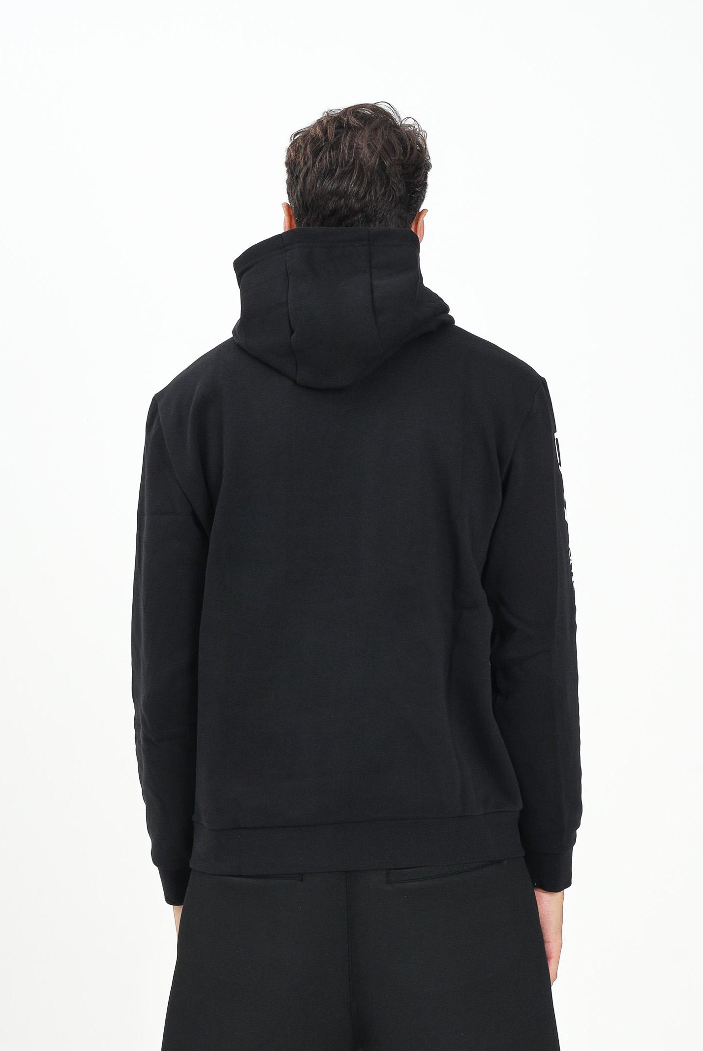 EA7 Felpa con cappuccio nera da uomo caratterizzata da stampa logo 7M000570AF10377 MC001 EA7