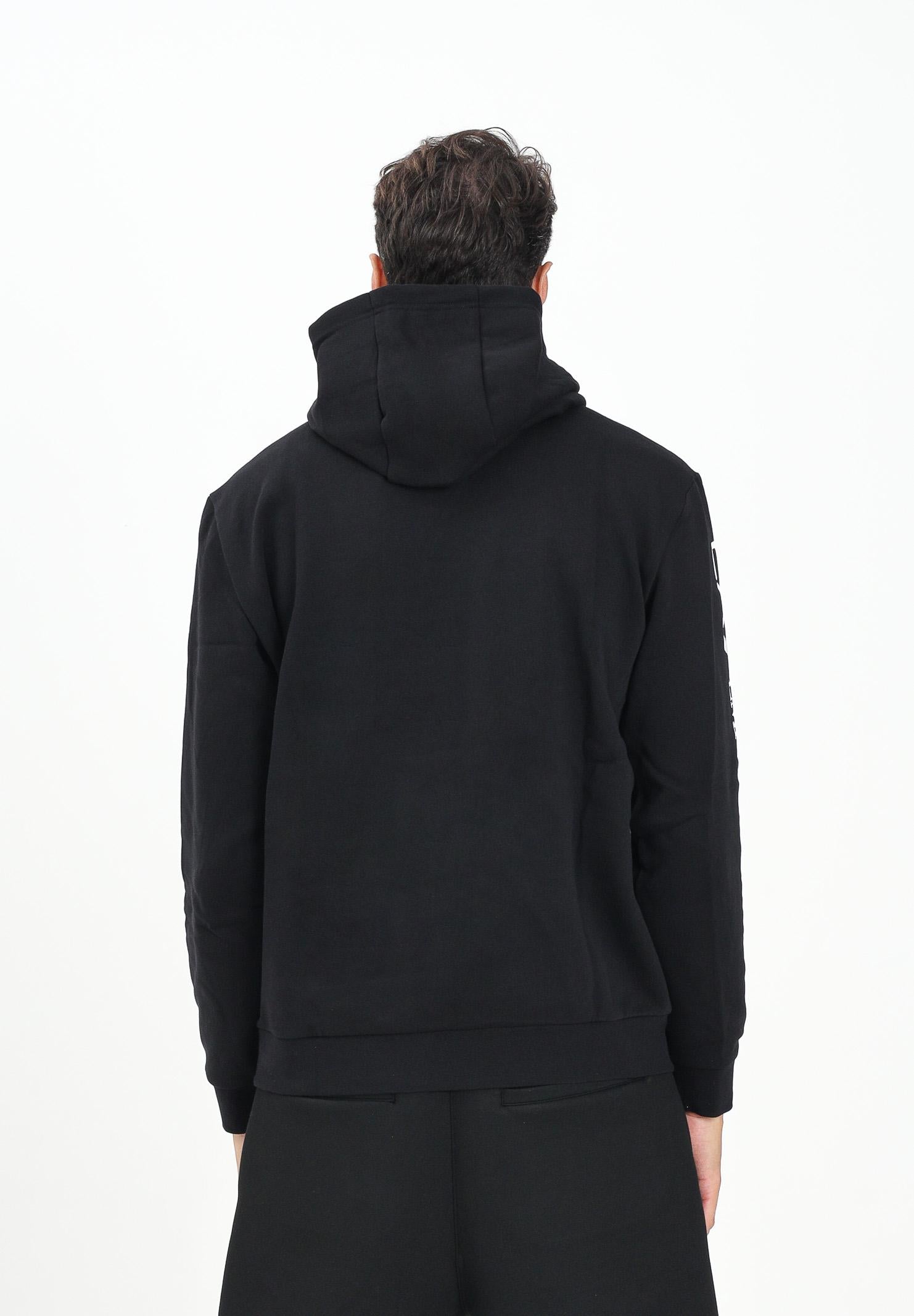 EA7 Felpa con cappuccio nera da uomo caratterizzata da stampa logo 7M000570AF10377 MC001 EA7