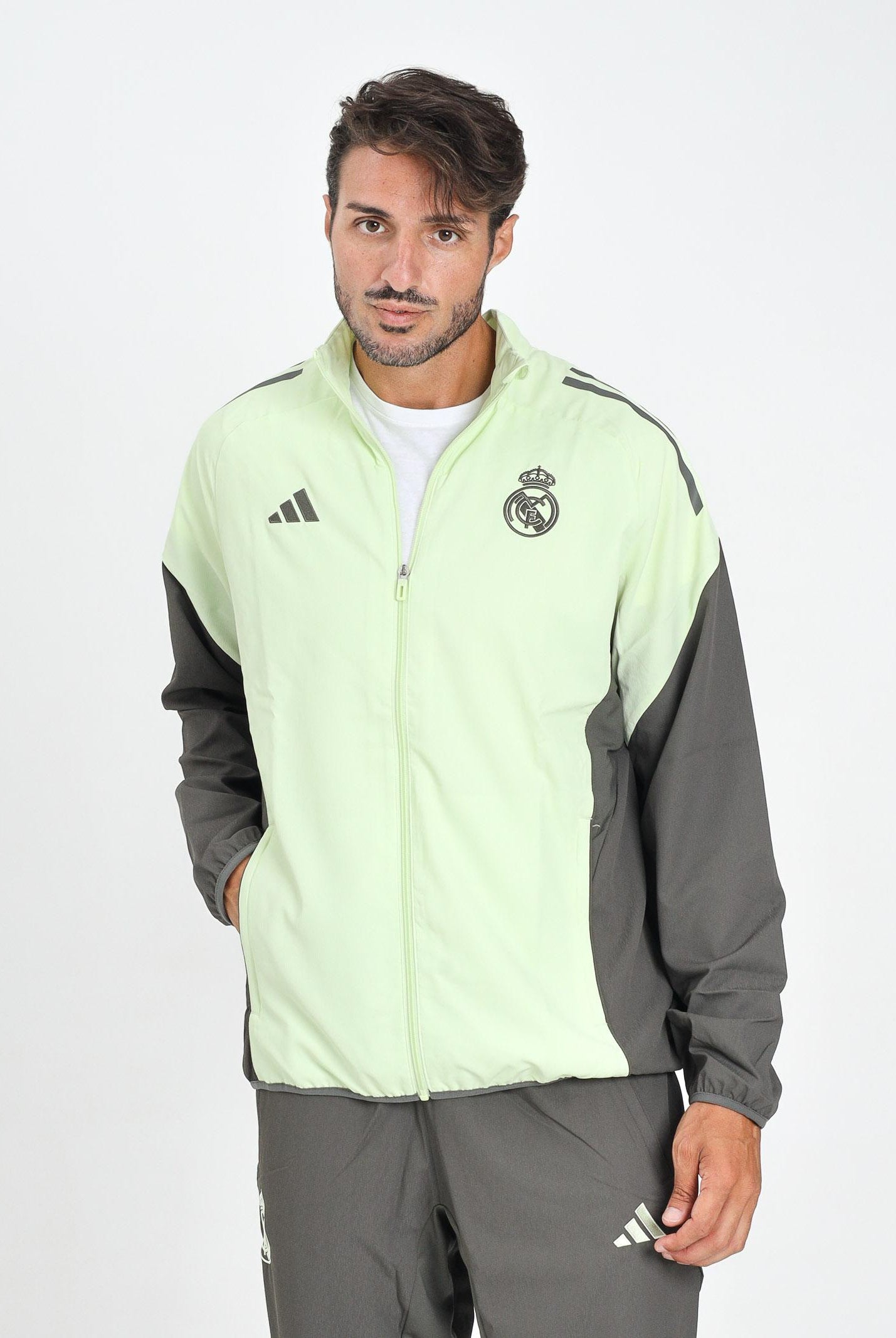 ADIDAS PERFORMANCE Felpa con zip Real Madrid Tiro 25 verde da uomo JP4056 ADIDAS PERFORMANCE