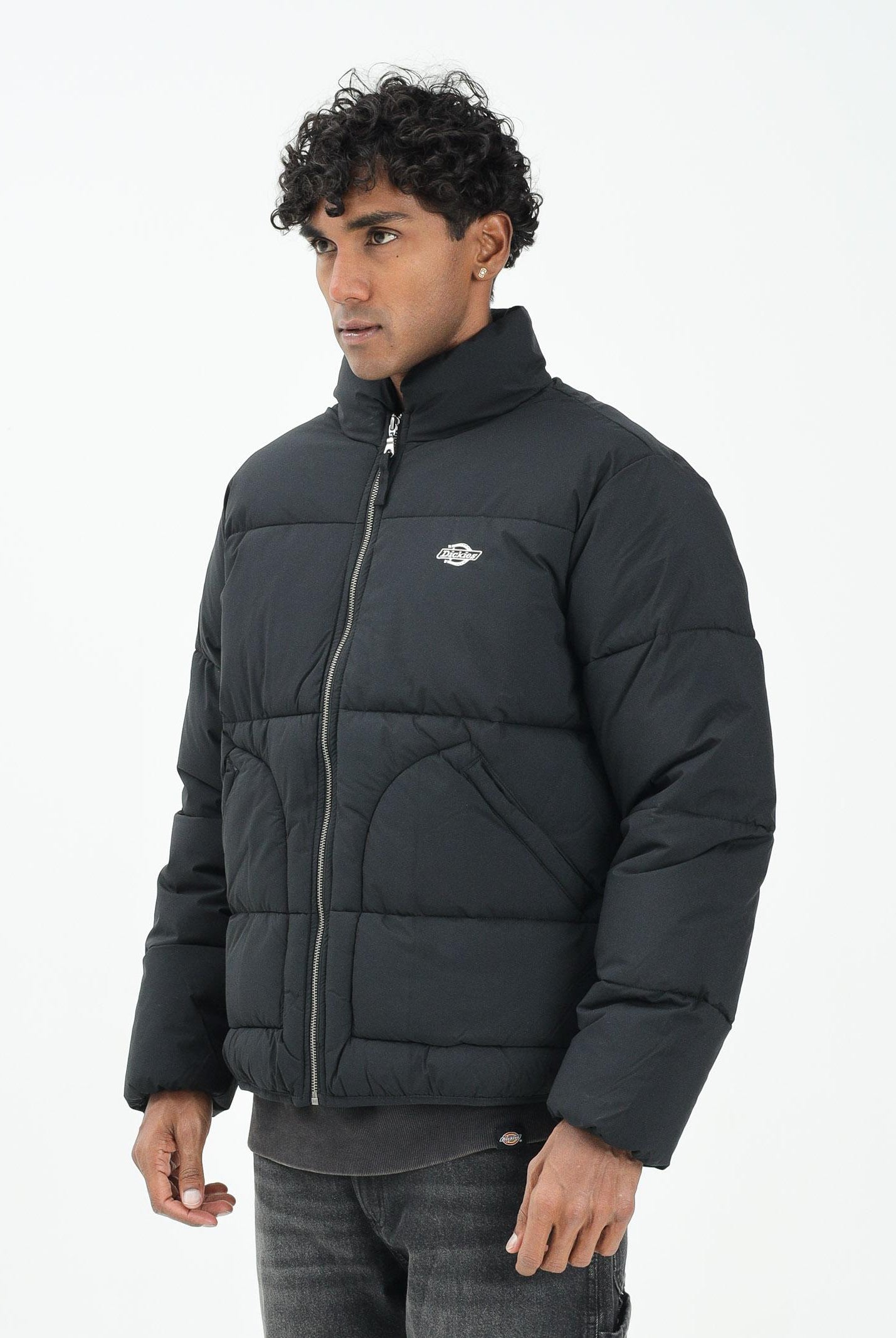 DICKIES Summerdale piumino nero da uomo con lofo ricamato in bianco DK0A87OGBLK1 DIckies