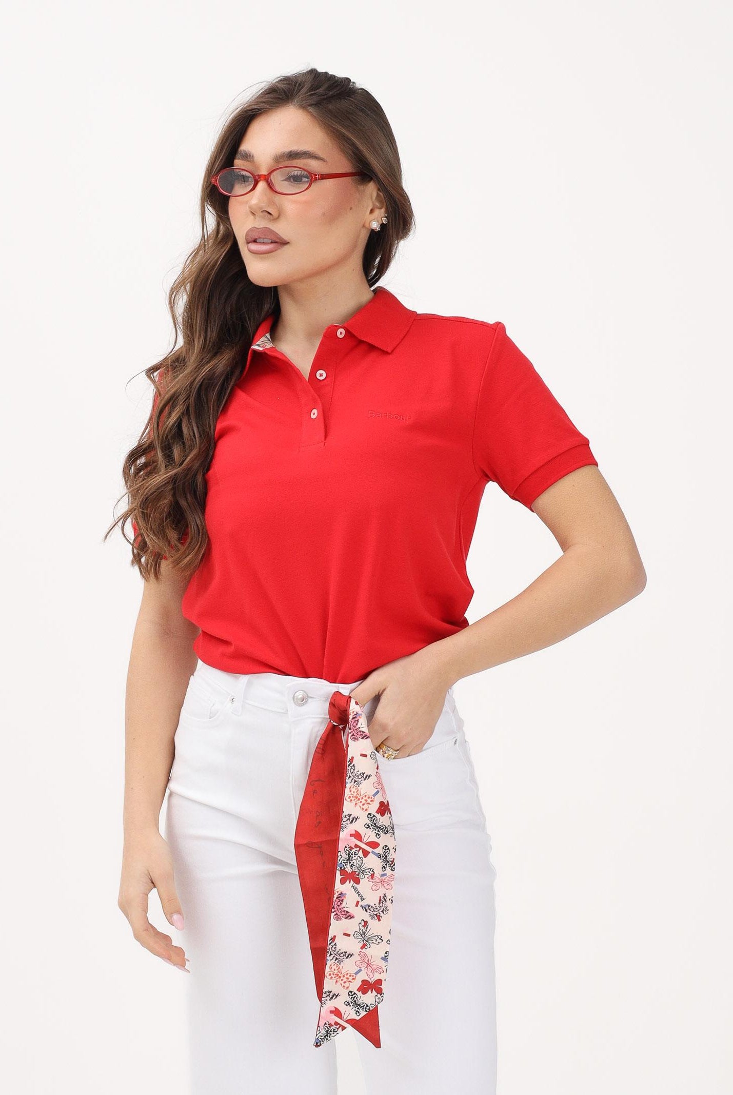 BARBOUR Polo a manica corta Bowford rossa da donna 261-LML0886 RE16 BARBOUR