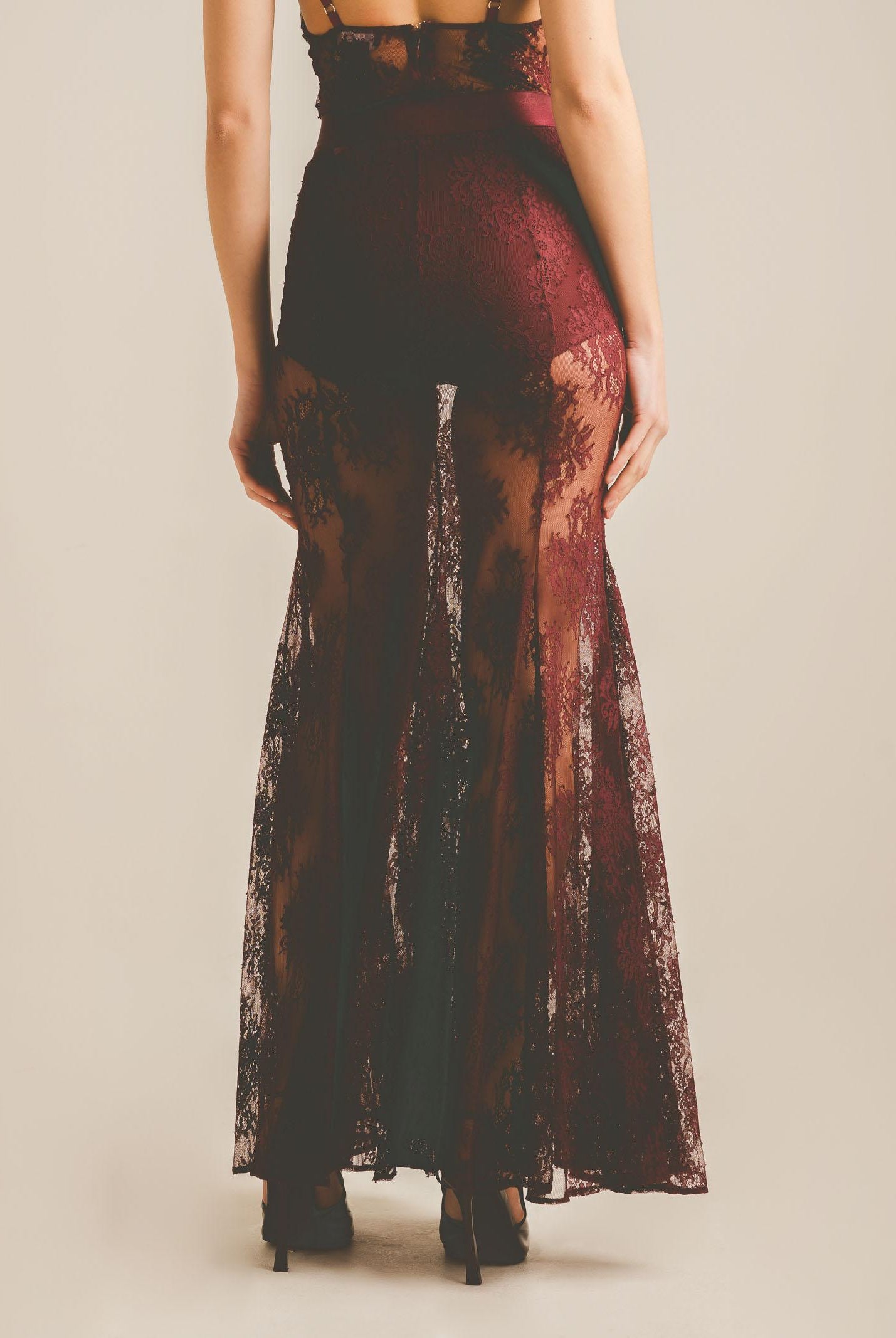 SANTAS Gonna lunga NUIT bordeaux da donna PV2628 BO SANTAS