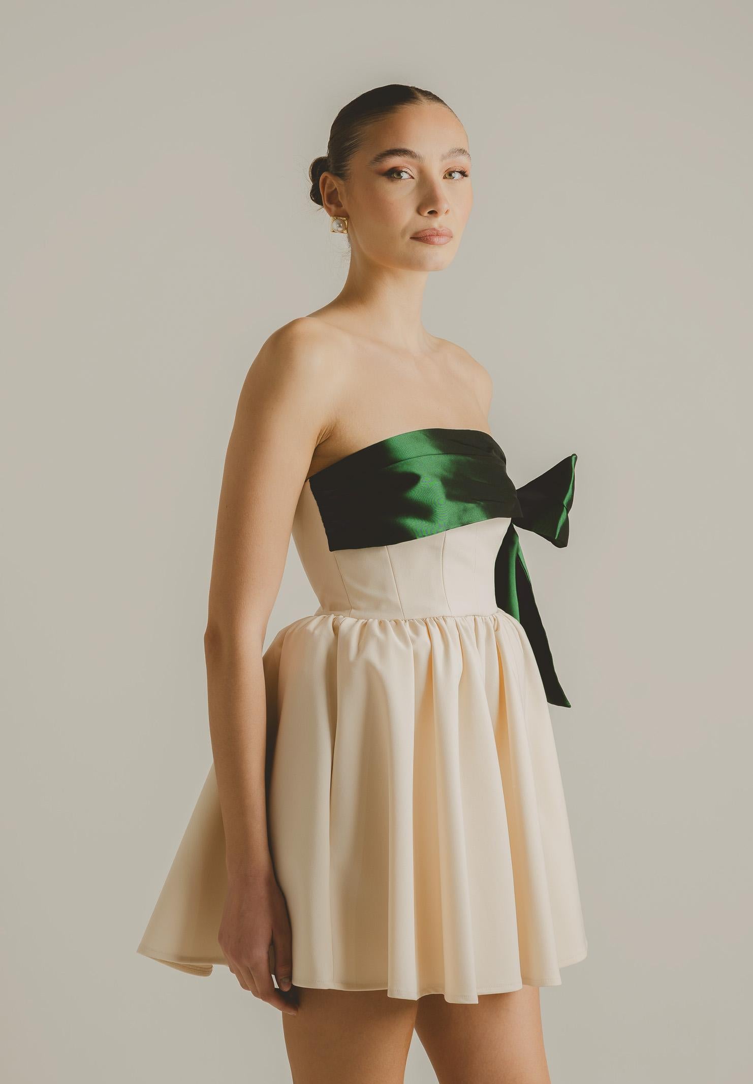 SANTAS Abito corto GRÂCE panna da donna PV2617 PAVE SANTAS