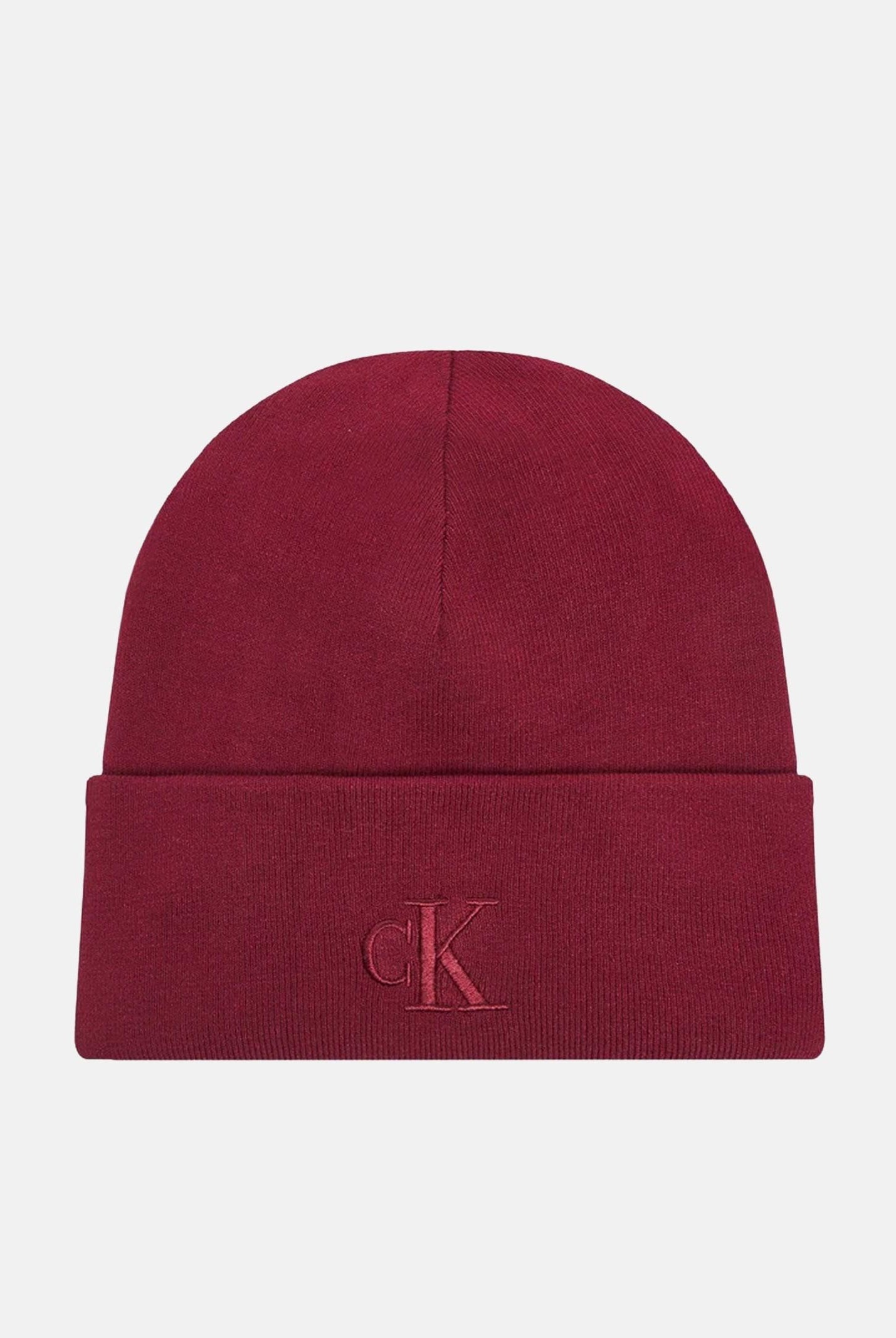 CALVIN KLEIN Berretto bordeaux per uomo e donna con logo LV04D8020G VAQ CALVIN KLEIN
