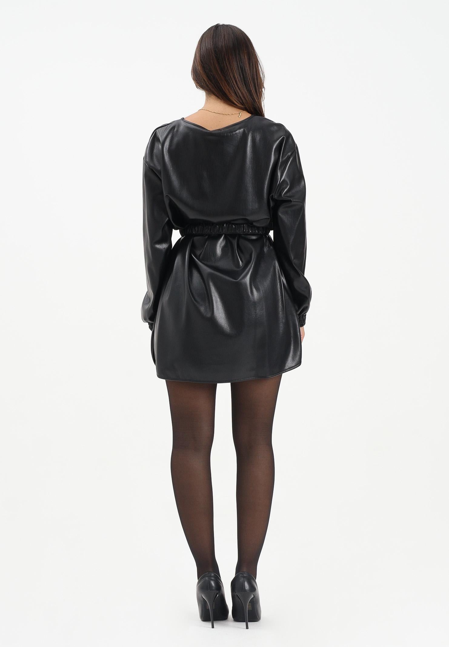 PINKO Abito corto nero da donna effetto pelle 105587A2P4 Z99 PINKO