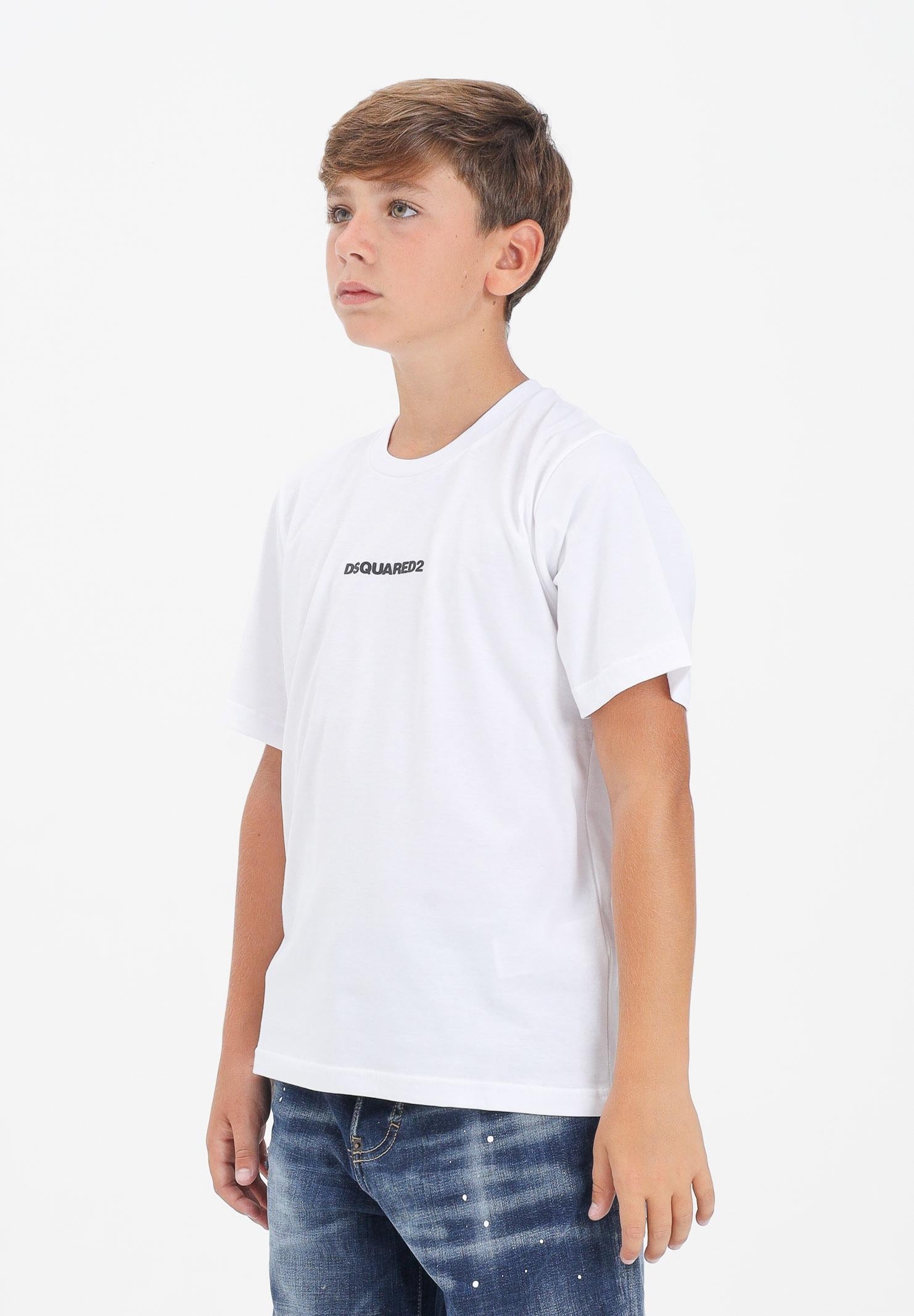 DSQUARED2 T-shirt a manica corta bianca per donna, ragazzi e bambini con logo DSQUARED2 DQ2823D004G DQ100 DSQUARED2