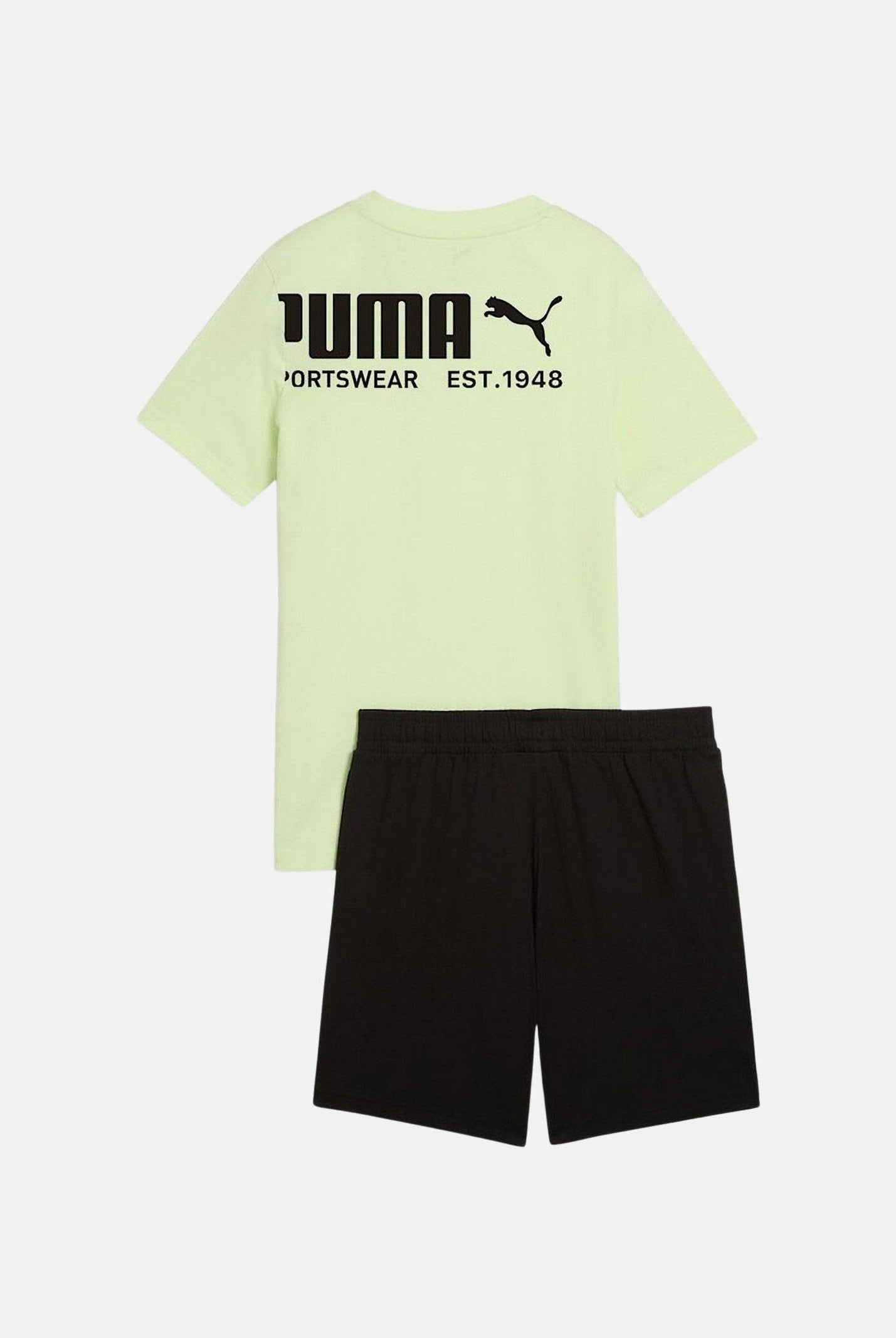 PUMA Completino PUMA Sport Graphic Relaxed lime e nero per bambino e bambina 693335 38 PUMA