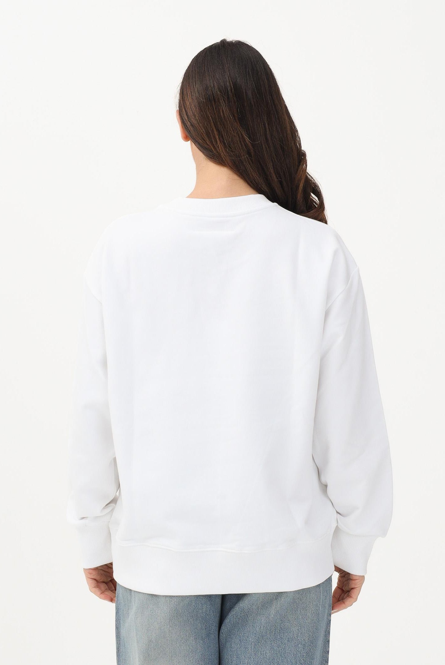 MAISON MARGIELA Felpa girocollo bianca per donna, ragazzi e bambini con logo M61011MM04H M6100 MAISON MARGIELA