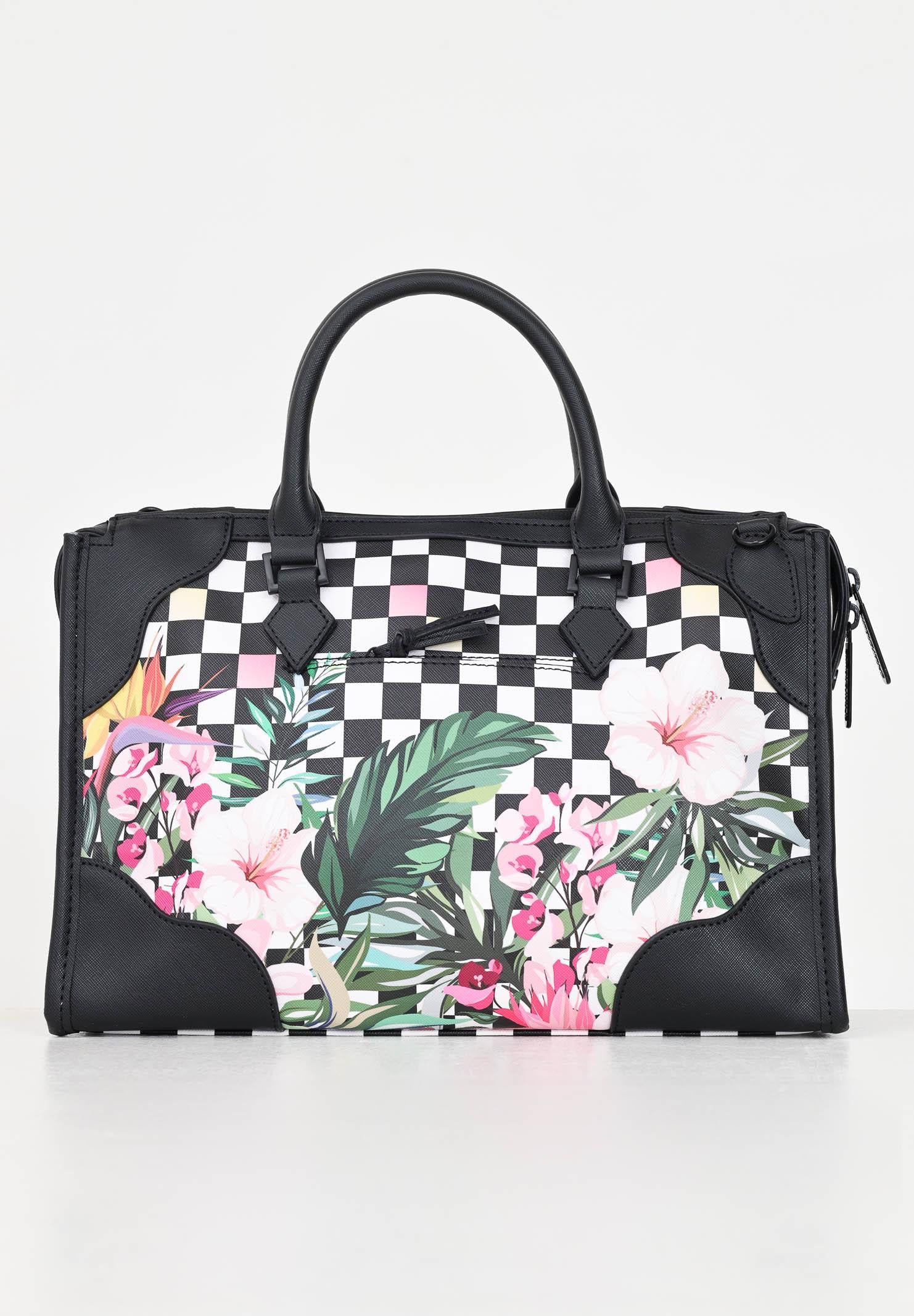 Shopper MIAMI FLOWERS MINI TRIANGLE DUFFLE nera da donna 910D6503NSZ SPRAYGROUND