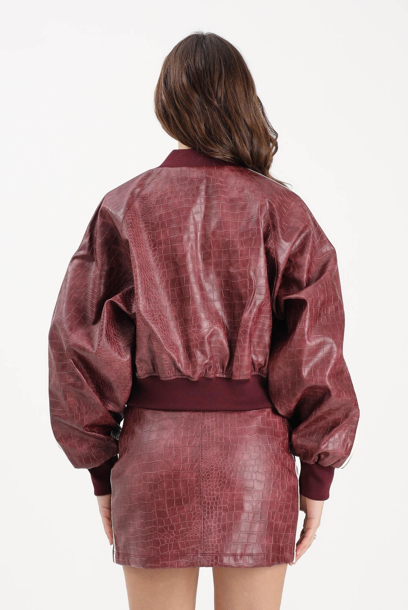 ADIDAS ORIGINALS Giubbotto Pleather bordeaux da donna KD8792 . ADIDAS ORIGINALS