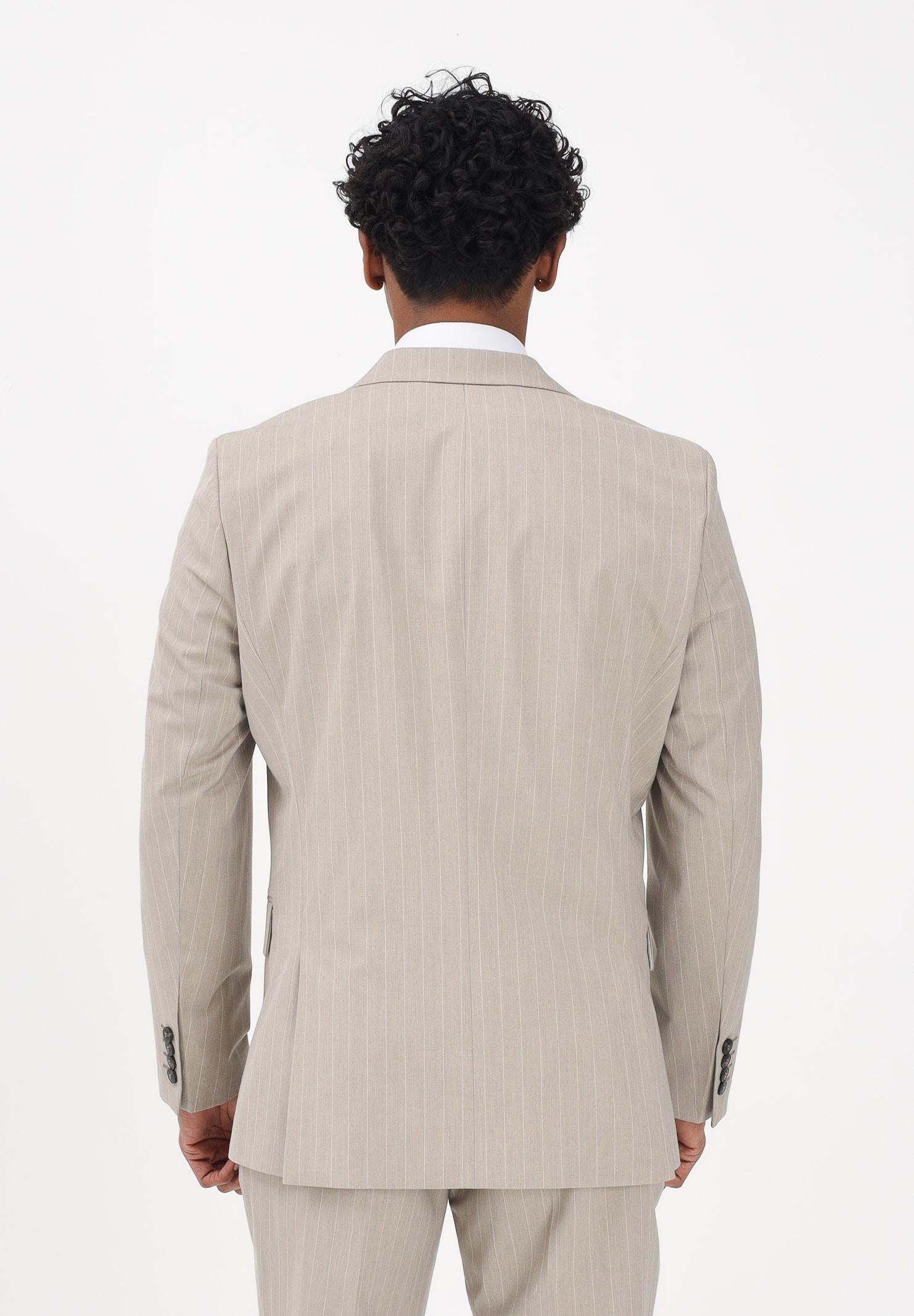 SELECTED HOMME Giacca doppiopetto beige da uomo con motivo gessato 16100151 SA SELECTED HOMME