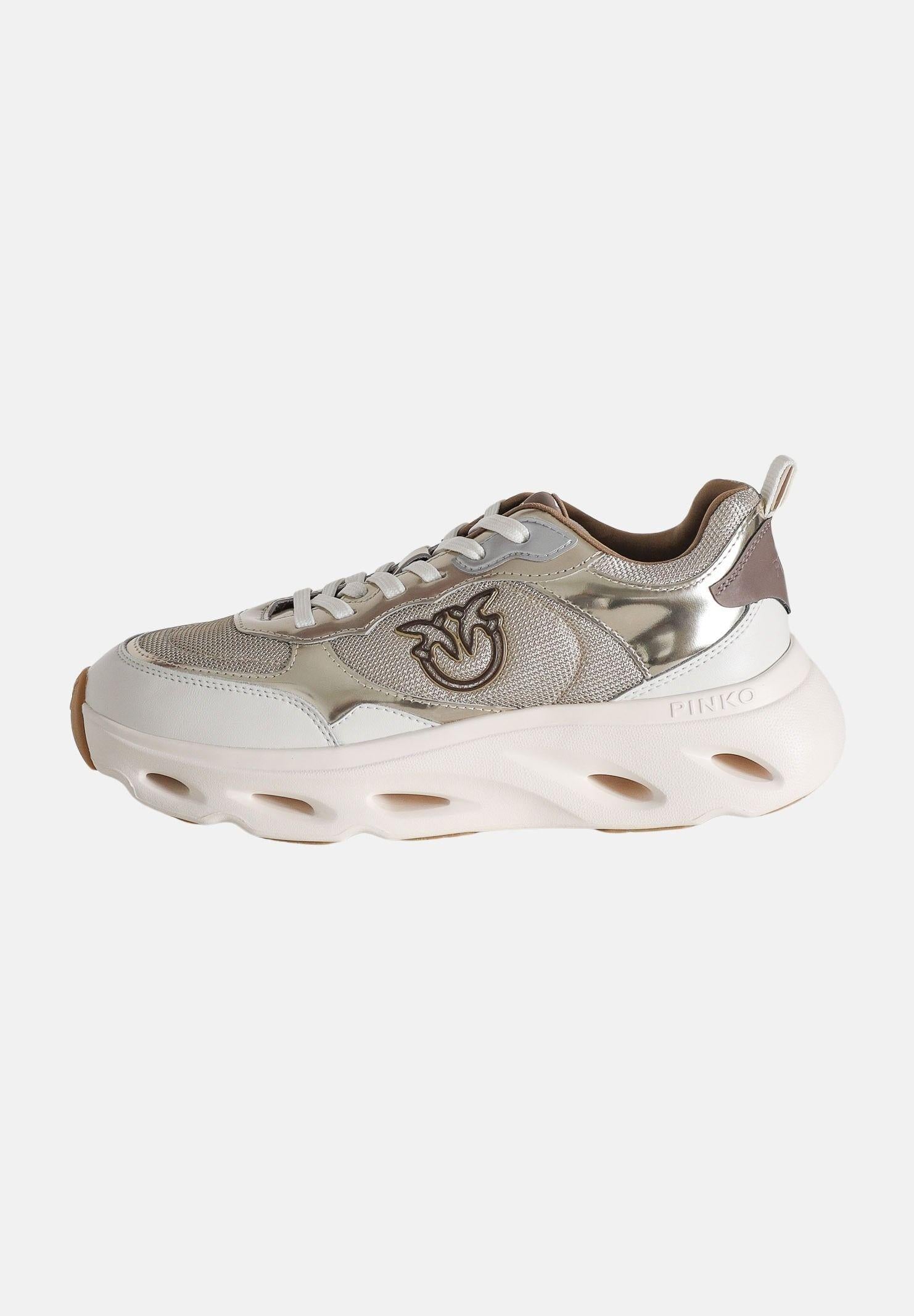 PINKO Sneakers platino da donna con logo SS0167P144Z22 Z22 PINKO