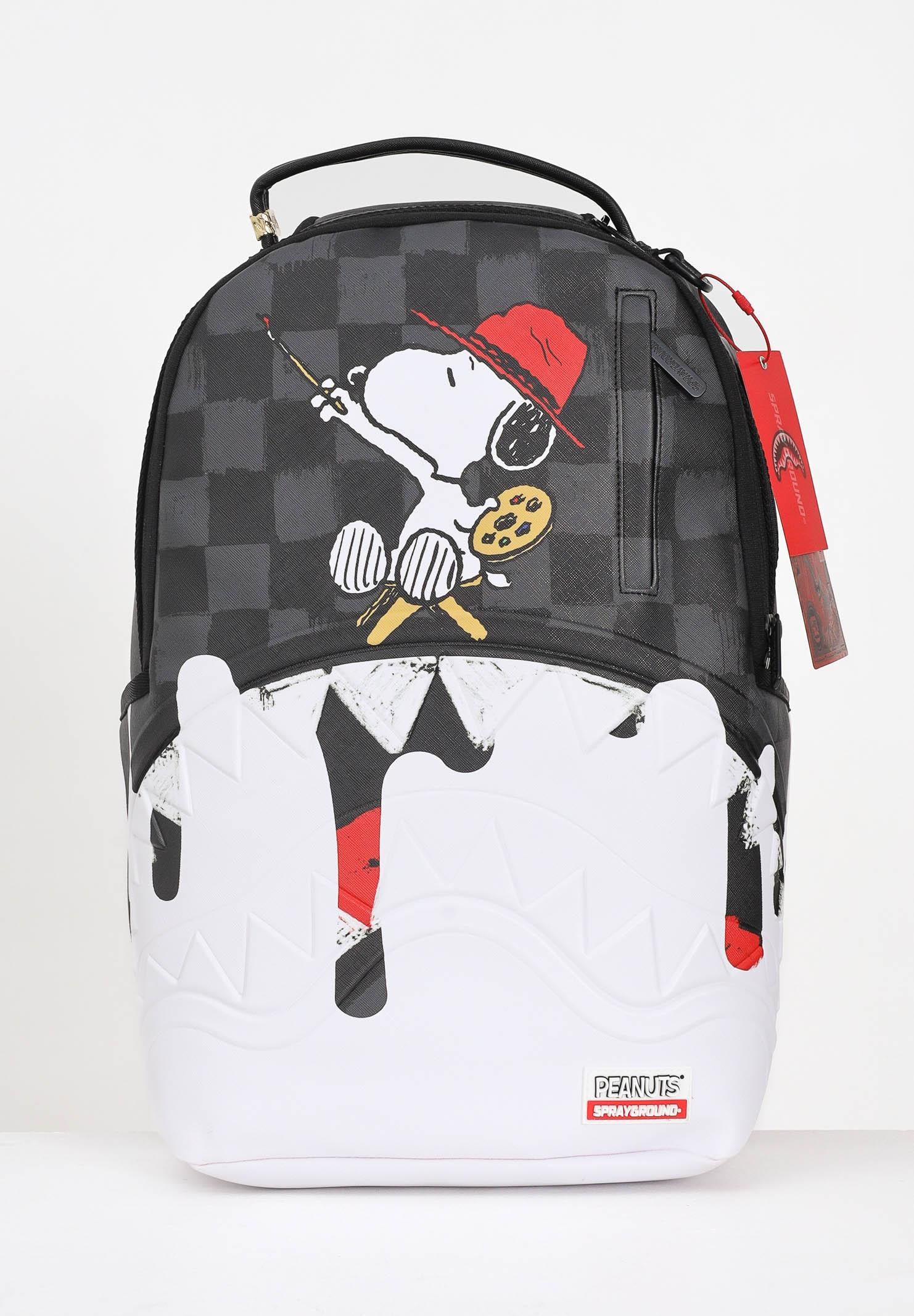 SPRAYGROUND Zaino SNOOPY PAINTING SHARK DLXSV bianco e nero per uomo e donna 910B7686NSZ SPRAYGROUND