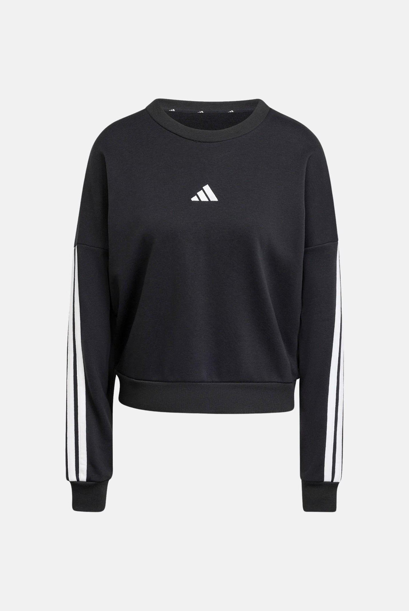 ADIDAS PERFORMANCE Felpa girocollo Essentials 3-Stripes French Terry nera da donna JE0016 . ADIDAS PERFORMANCE
