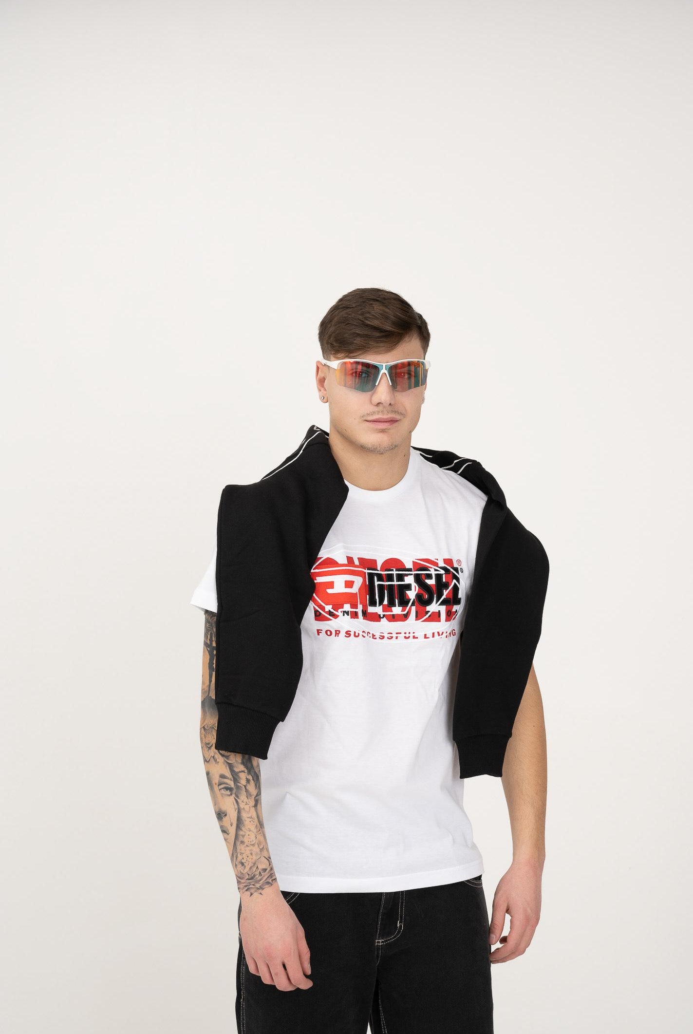 DIESEL T-shirt a manica corta Tboxt Over bianca per donna, bambini e ragazzi J0225100YI9 K100 DIESEL