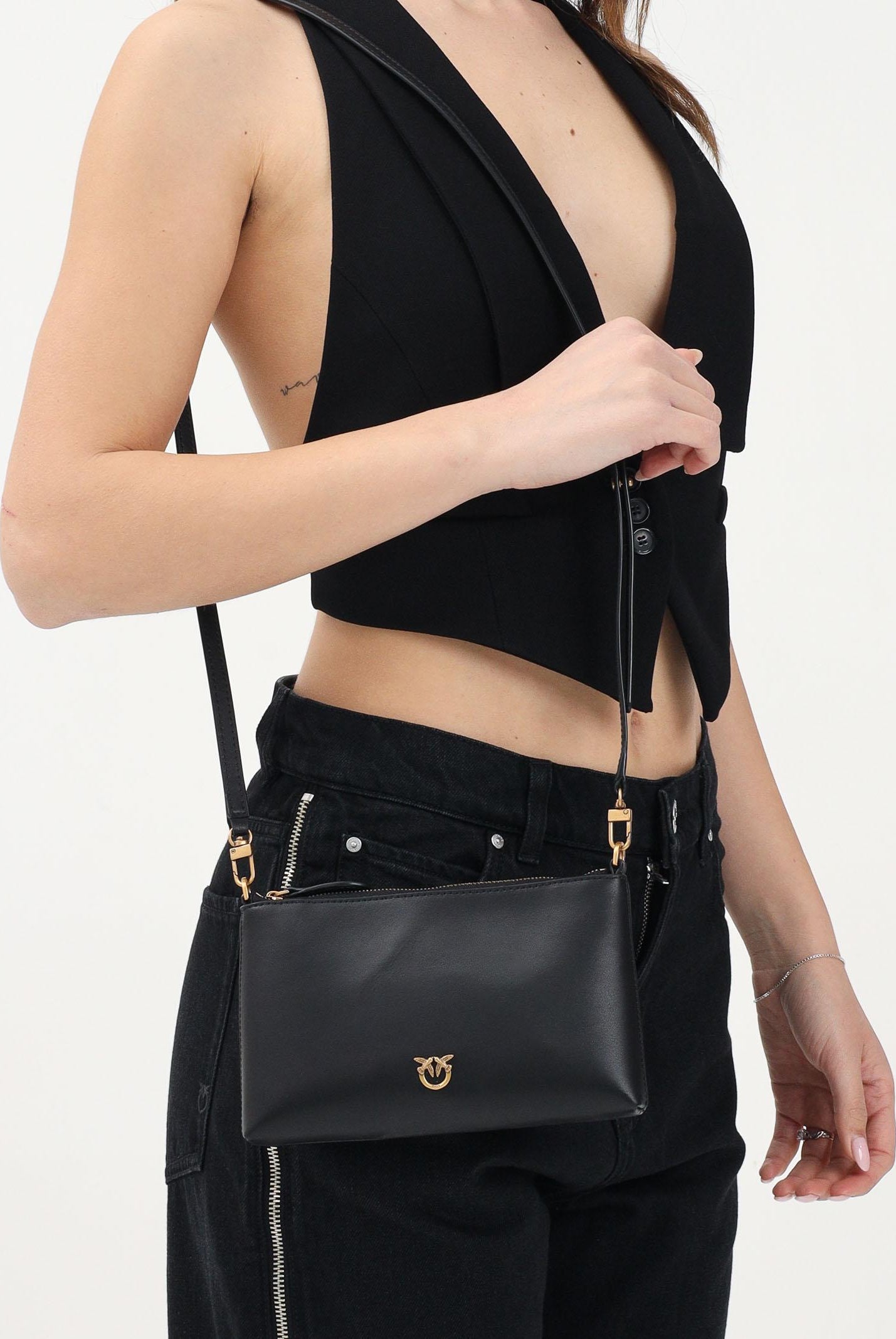 PINKO Pochette Flat Horizontal Mini nera da donna 104277A0F1 Z99Q PINKO