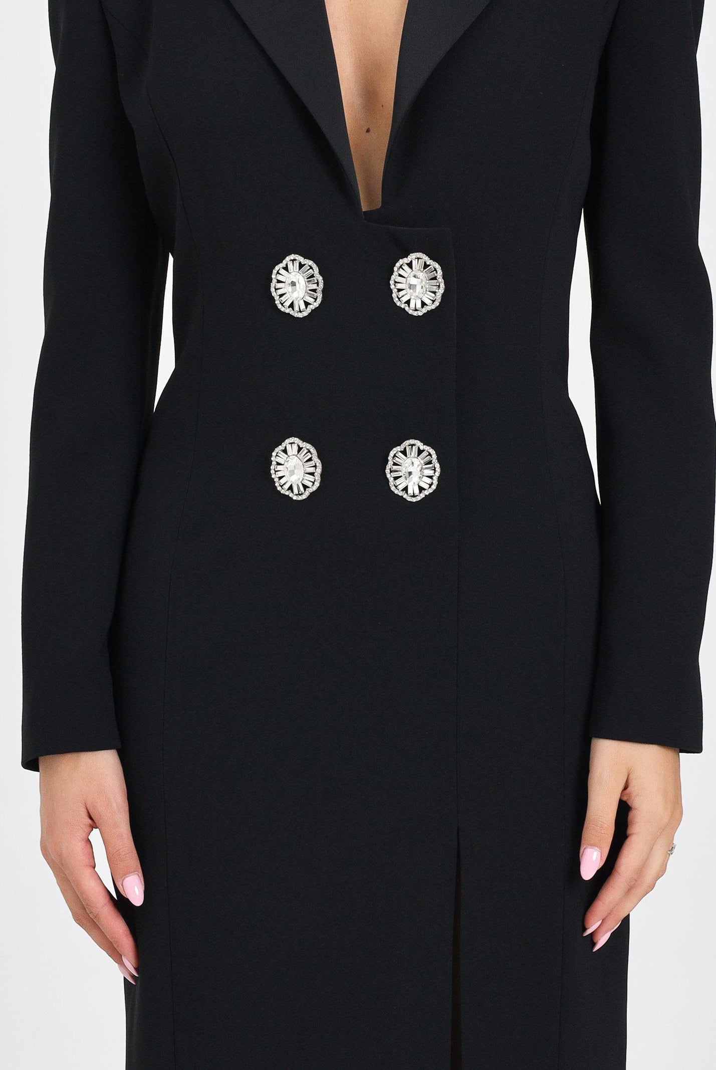 SIMONA CORSELLINI Abito lungo nero da donna ispirato al classico blazer A25CEAB10701-C00161 V0003 SIMONA CORSELLINI