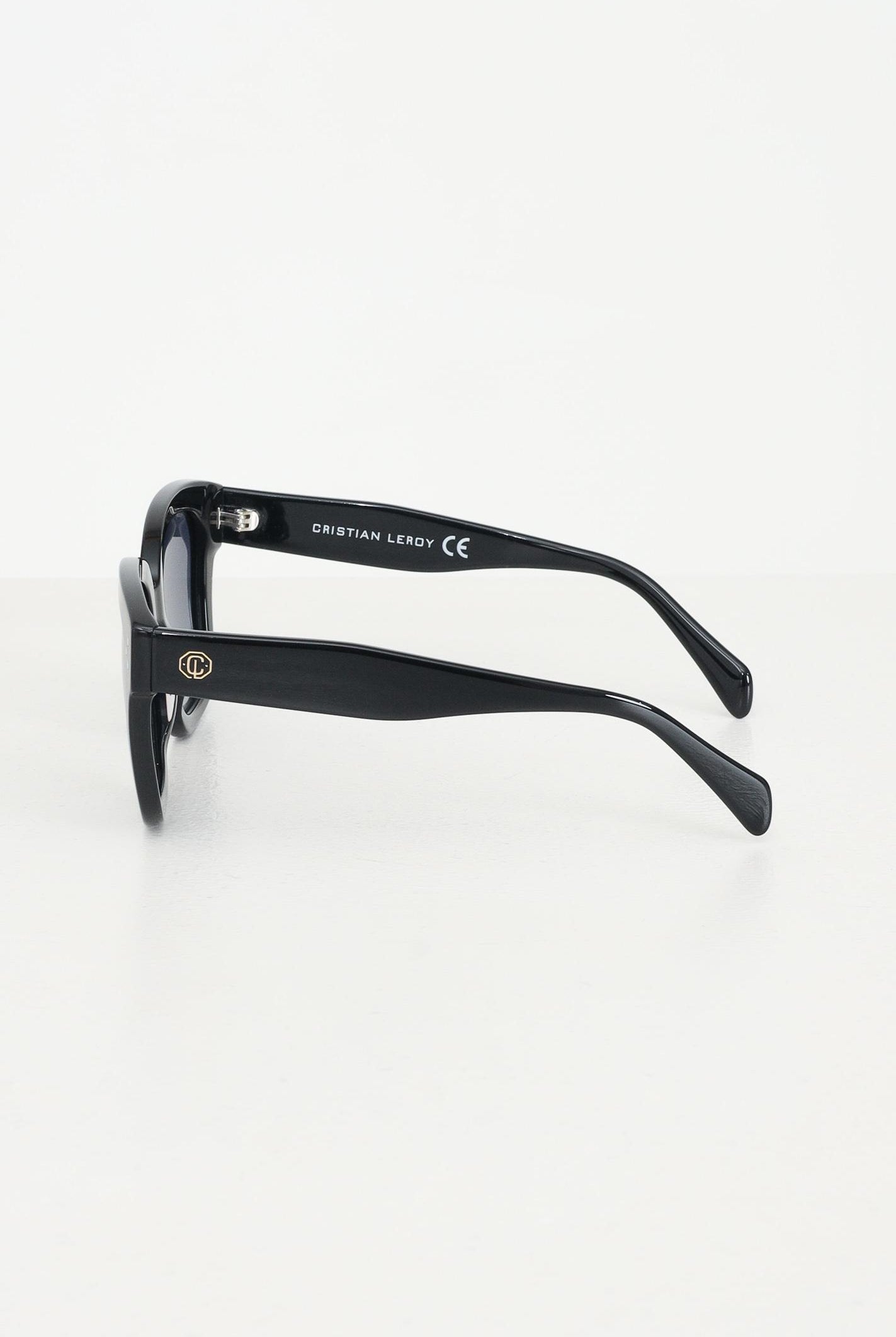 CRISTIAN LEROY Occhiali da sole neri da donna con montatura in acetato lucido 700203 01 CRISTIAN LEROY