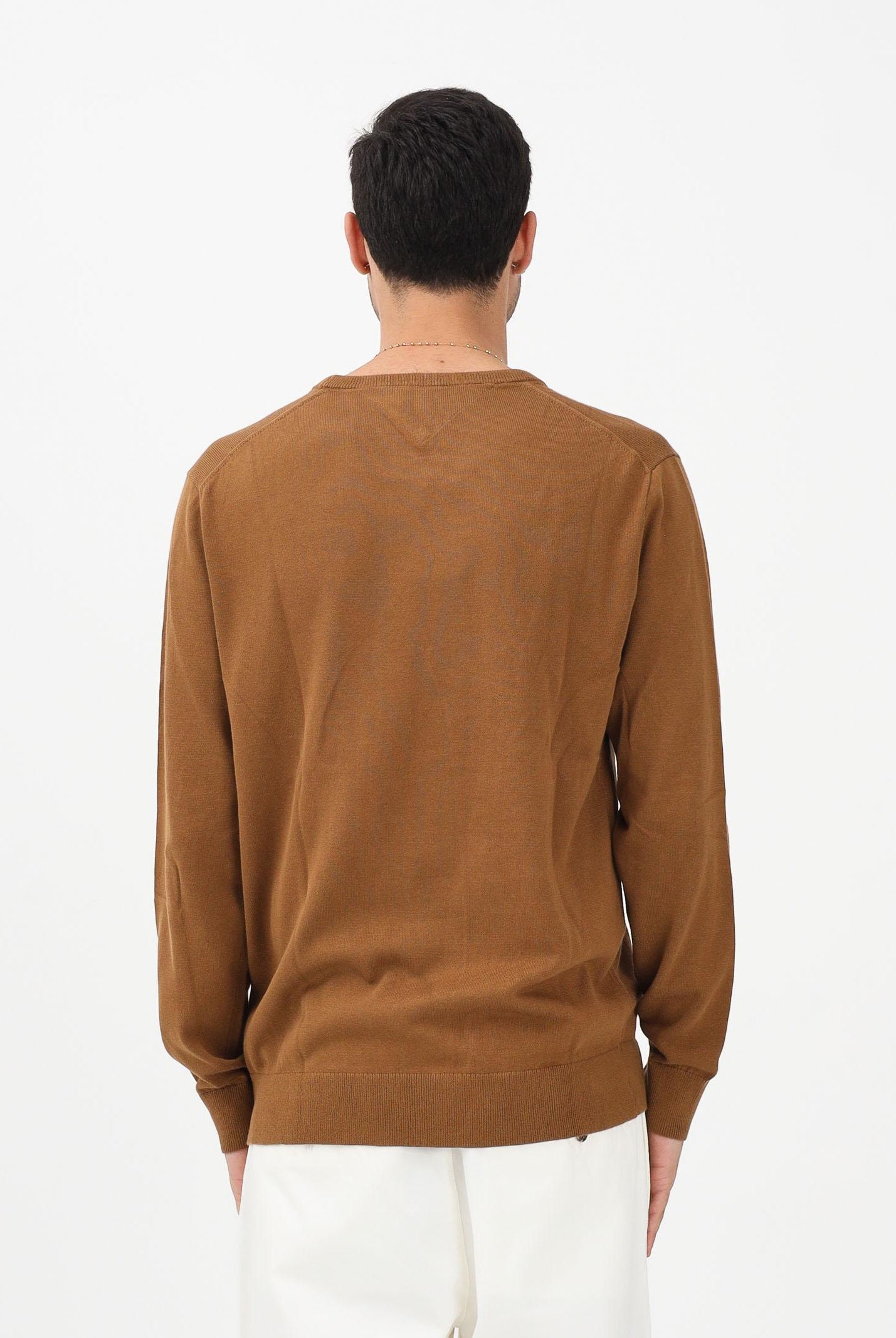 TOMMY HILFIGER Maglioncino girocollo khaki da uomo con logo MW0MW39999 GWP TOMMY HILFIGER