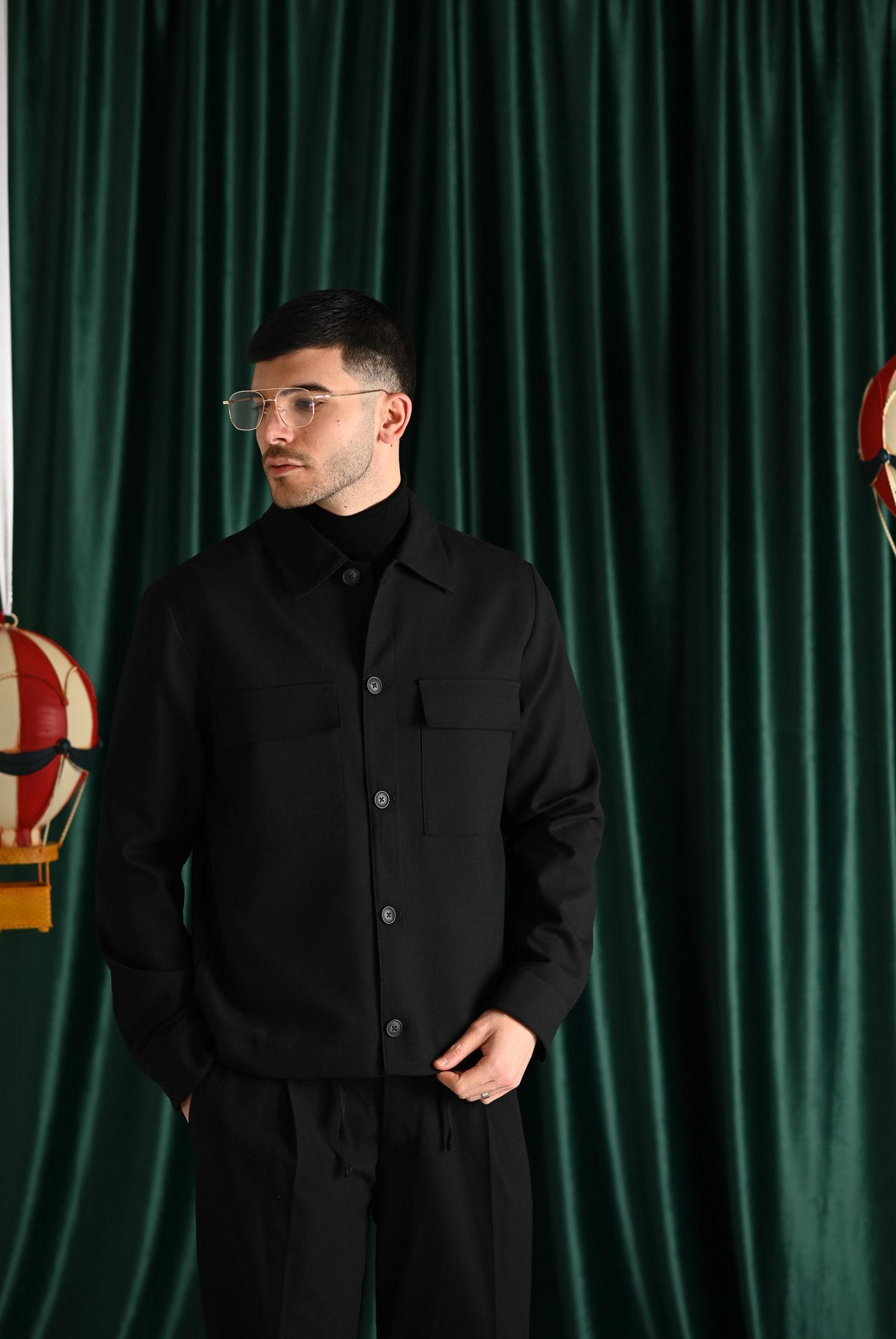 SELECTED HOMME Camicia a manica lunga nera da uomo 16095796 Black SELECTED HOMME