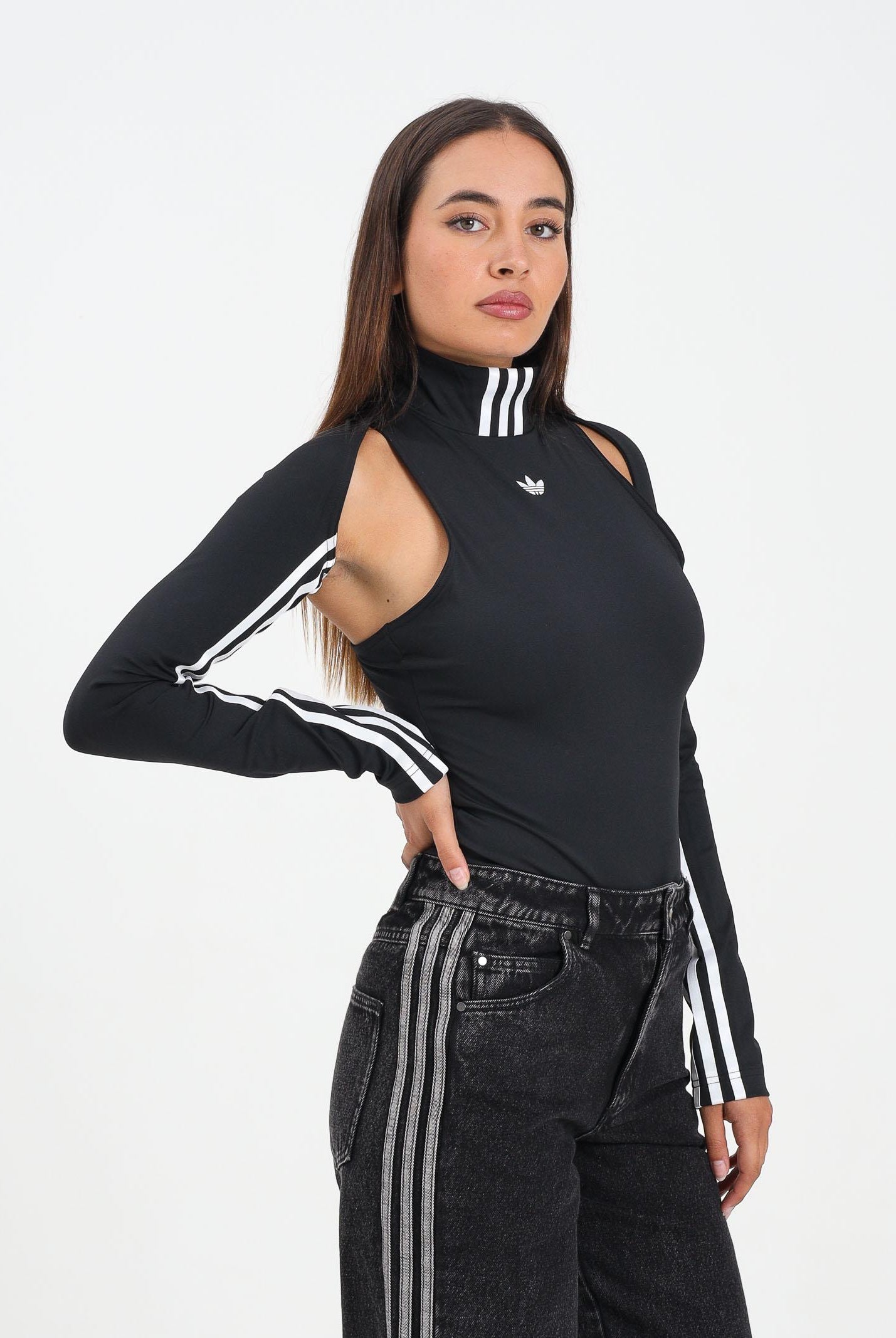 ADIDAS ORIGINALS Body a compressione 2 in 1 nero da donna JW0119  ADIDAS ORIGINALS